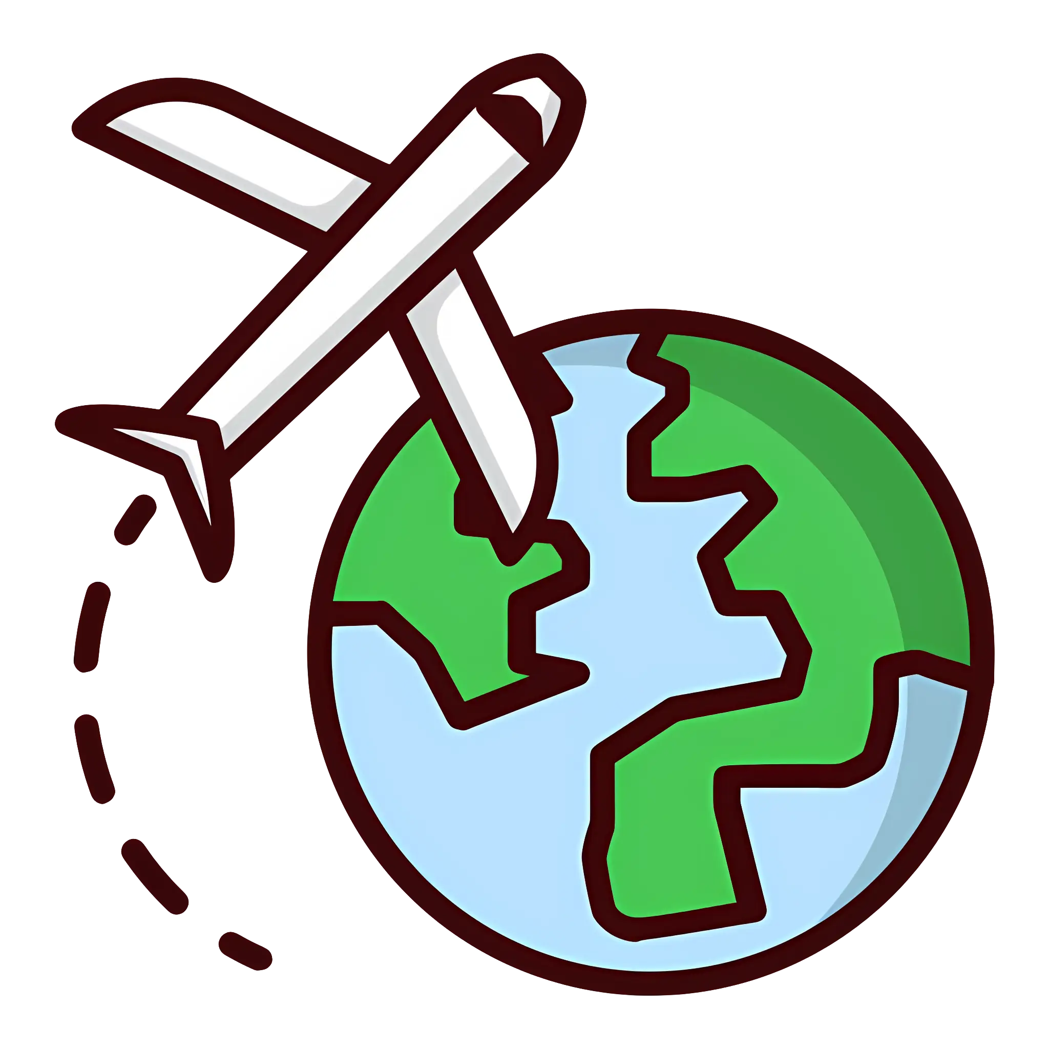 Airplane Flying Around the Globe