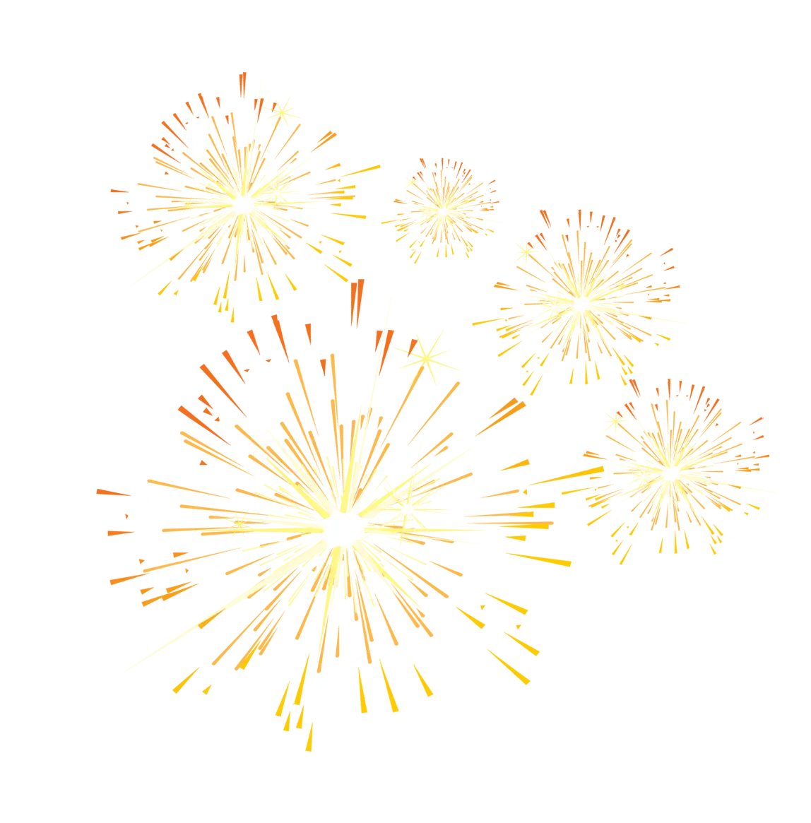 Cheerful Yellow and Orange Fireworks Display