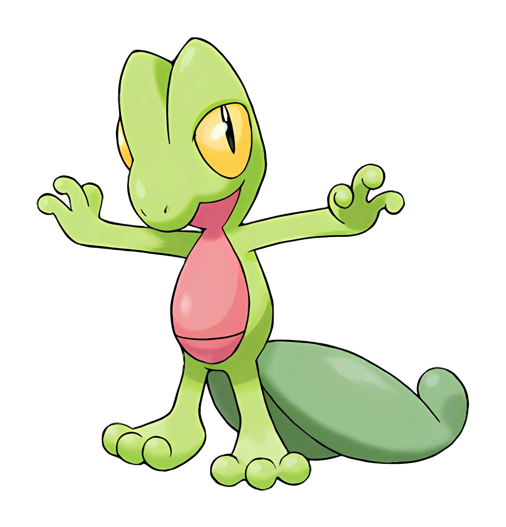 Green Cartoon Creature with Big Eyes
