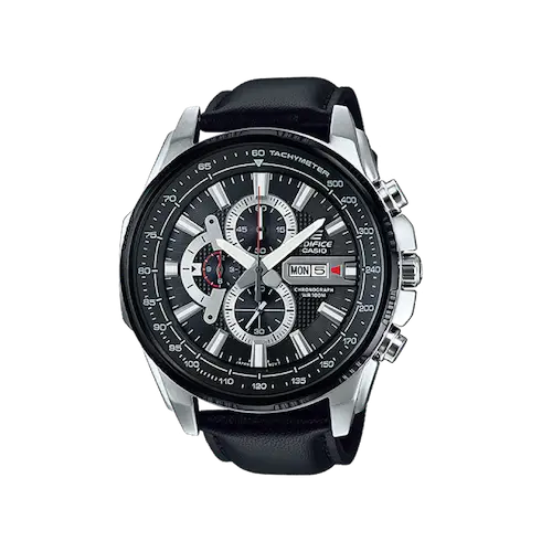 Luxury Chronograph Wristwatch with Black Strap