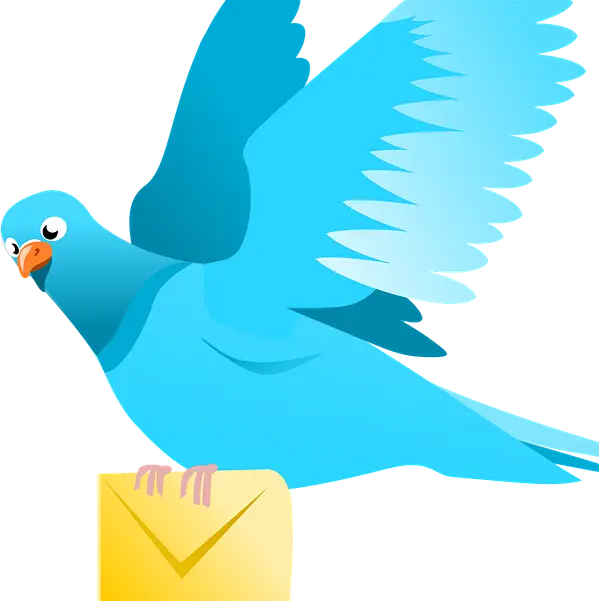 Blue Dove Cartoon with Letter Delivery