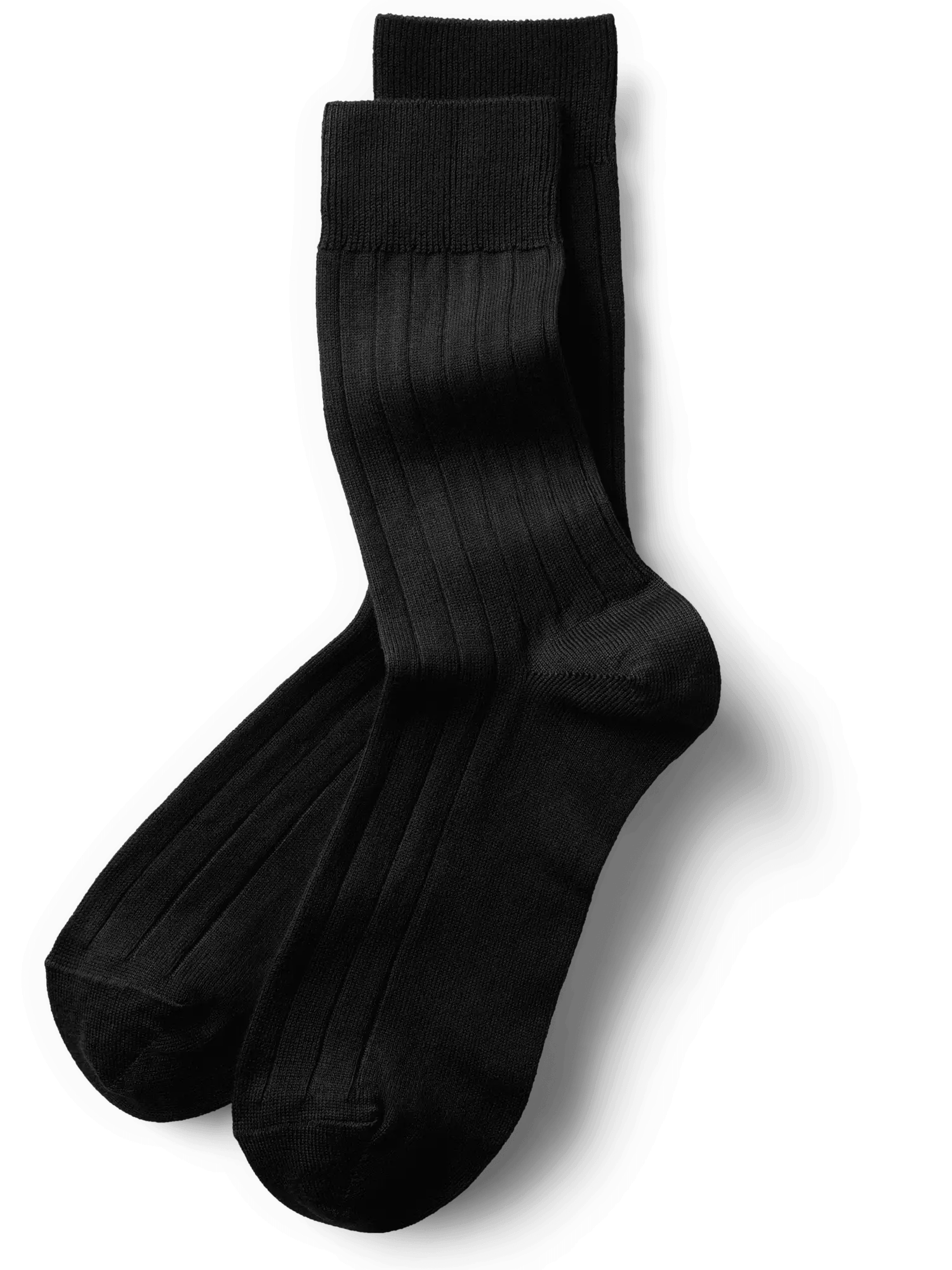 Black Ribbed Socks Pair