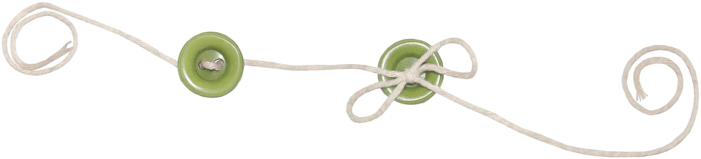 Green Buttons on String for Sewing