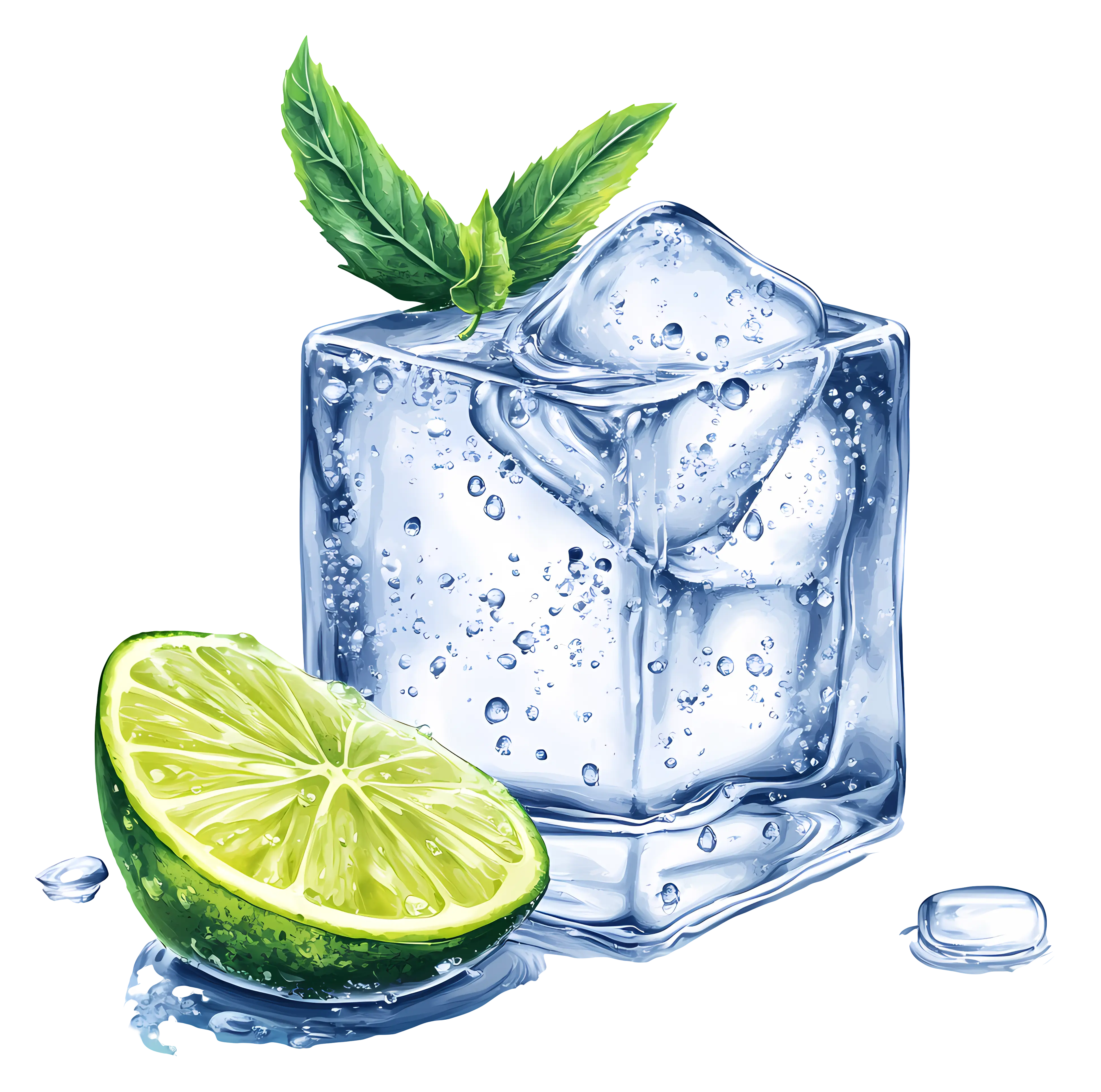 Refreshing Ice Cube with Lime