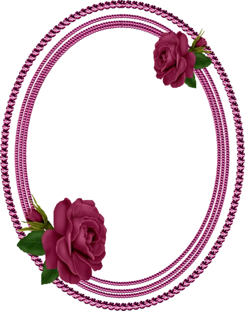 Elegant Pink Oval Floral Frame