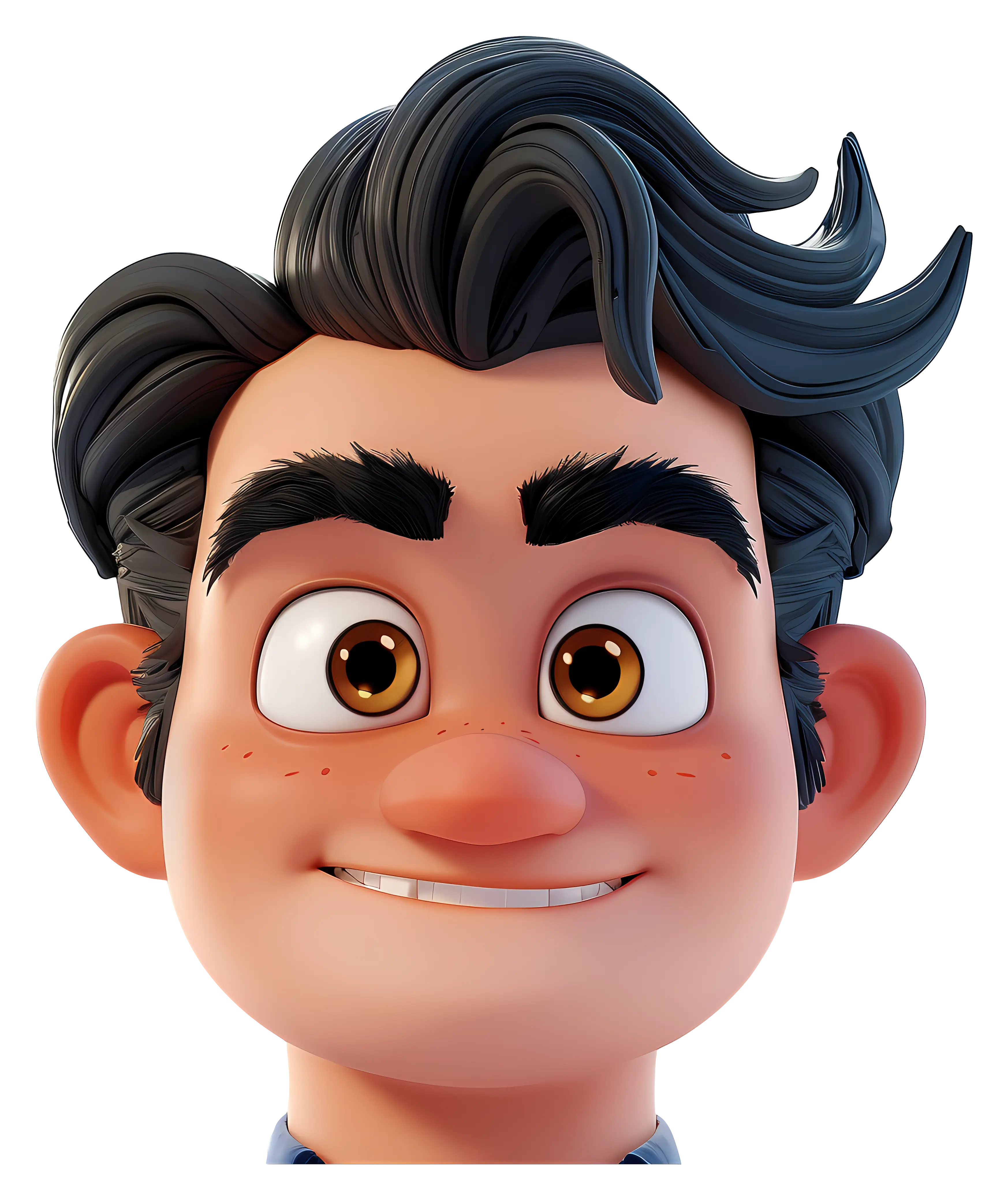 Cheerful Cartoon Character Face