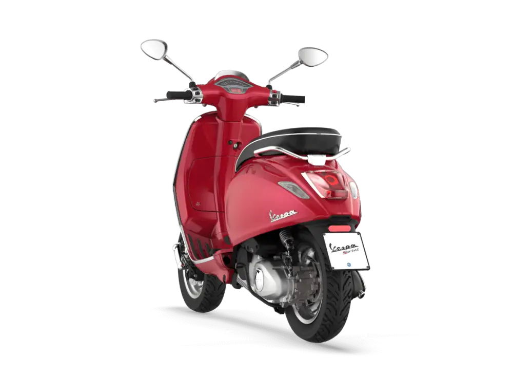 Red Vespa Scooter Side View