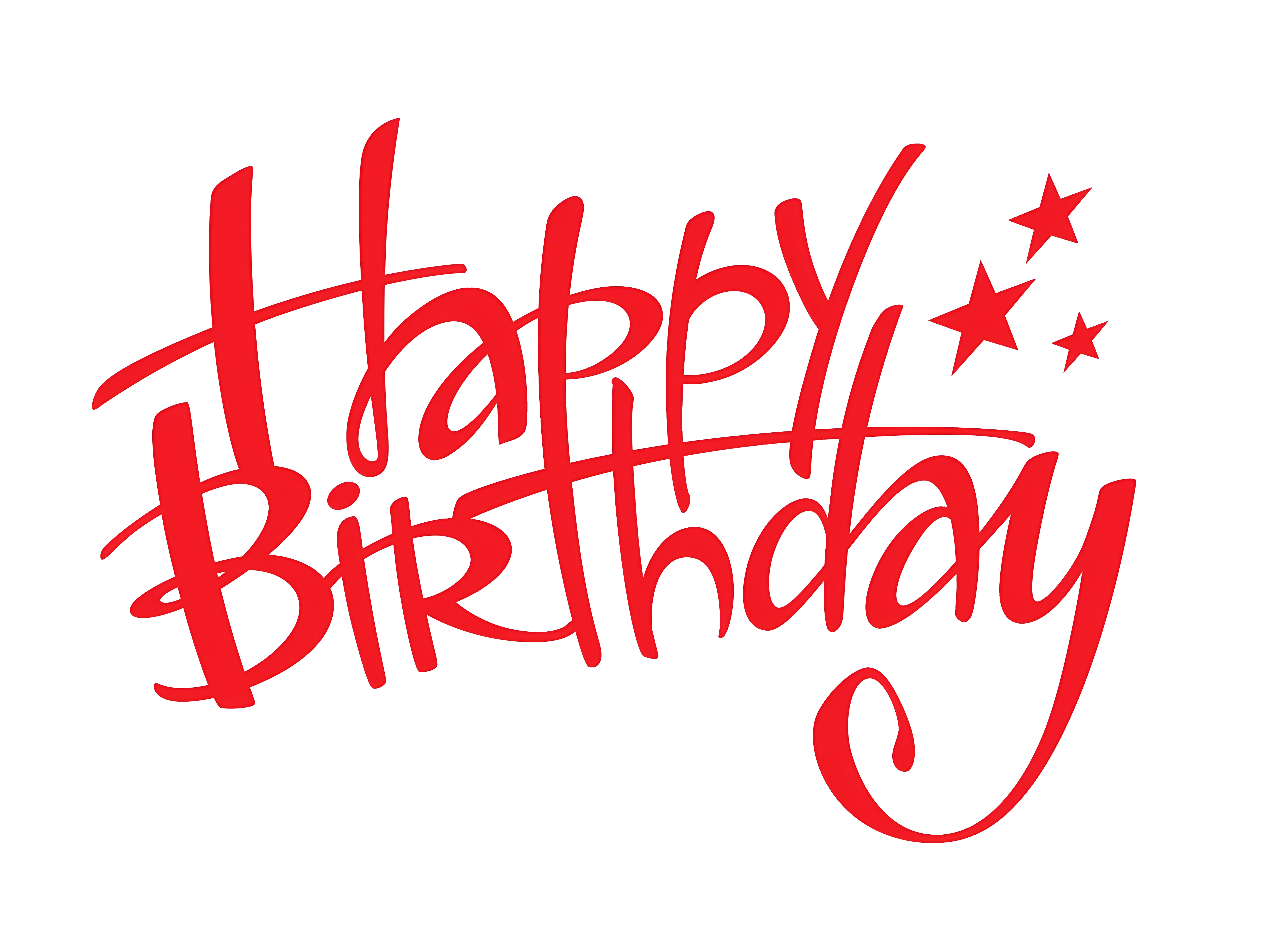 Happy Birthday Red Decorative Text