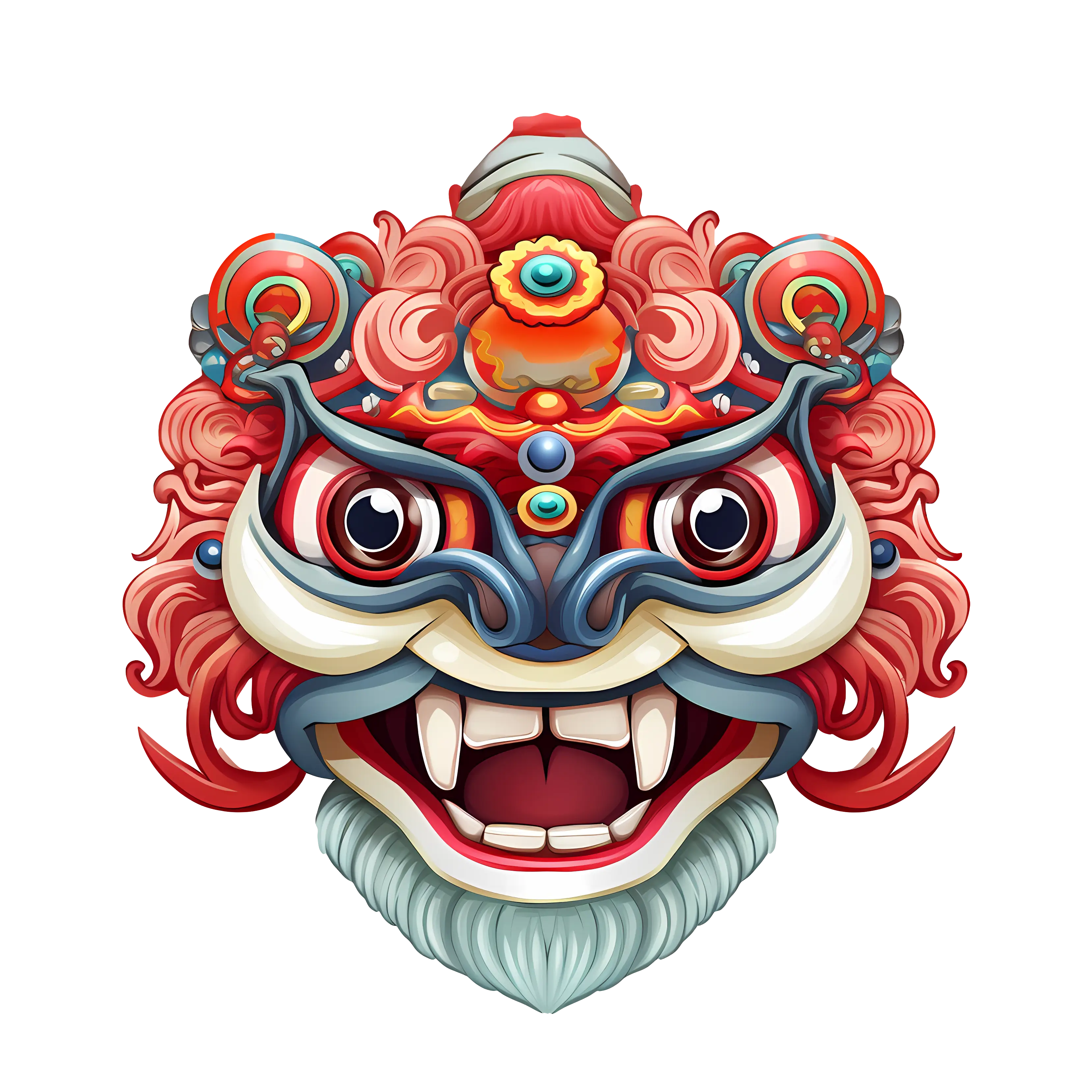 Intricately Designed Red Decorative Mask