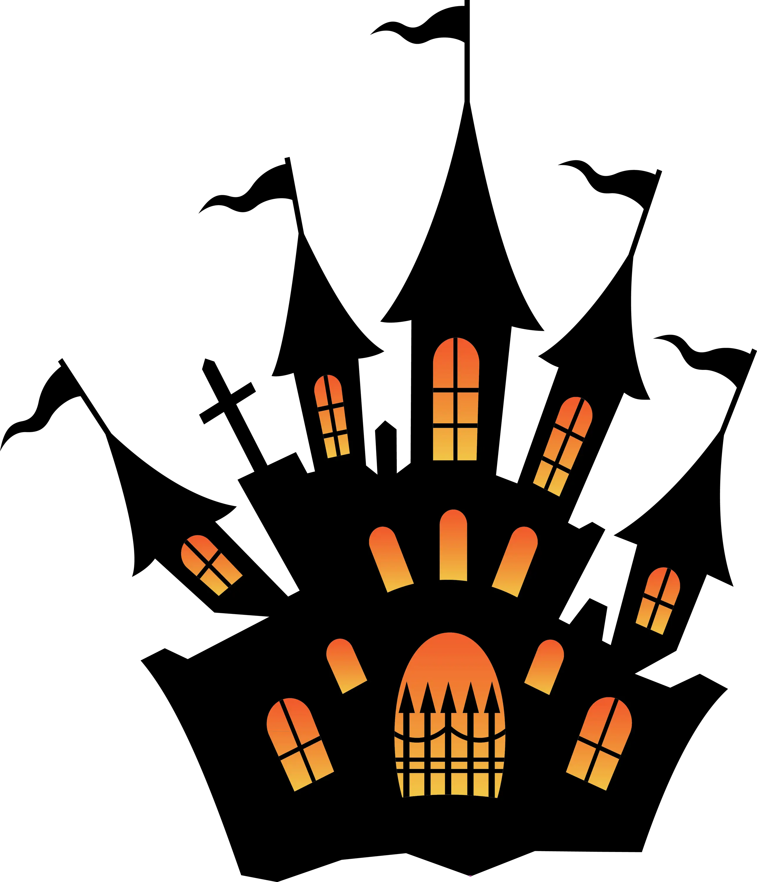Bright Glowing Haunted House Illustration