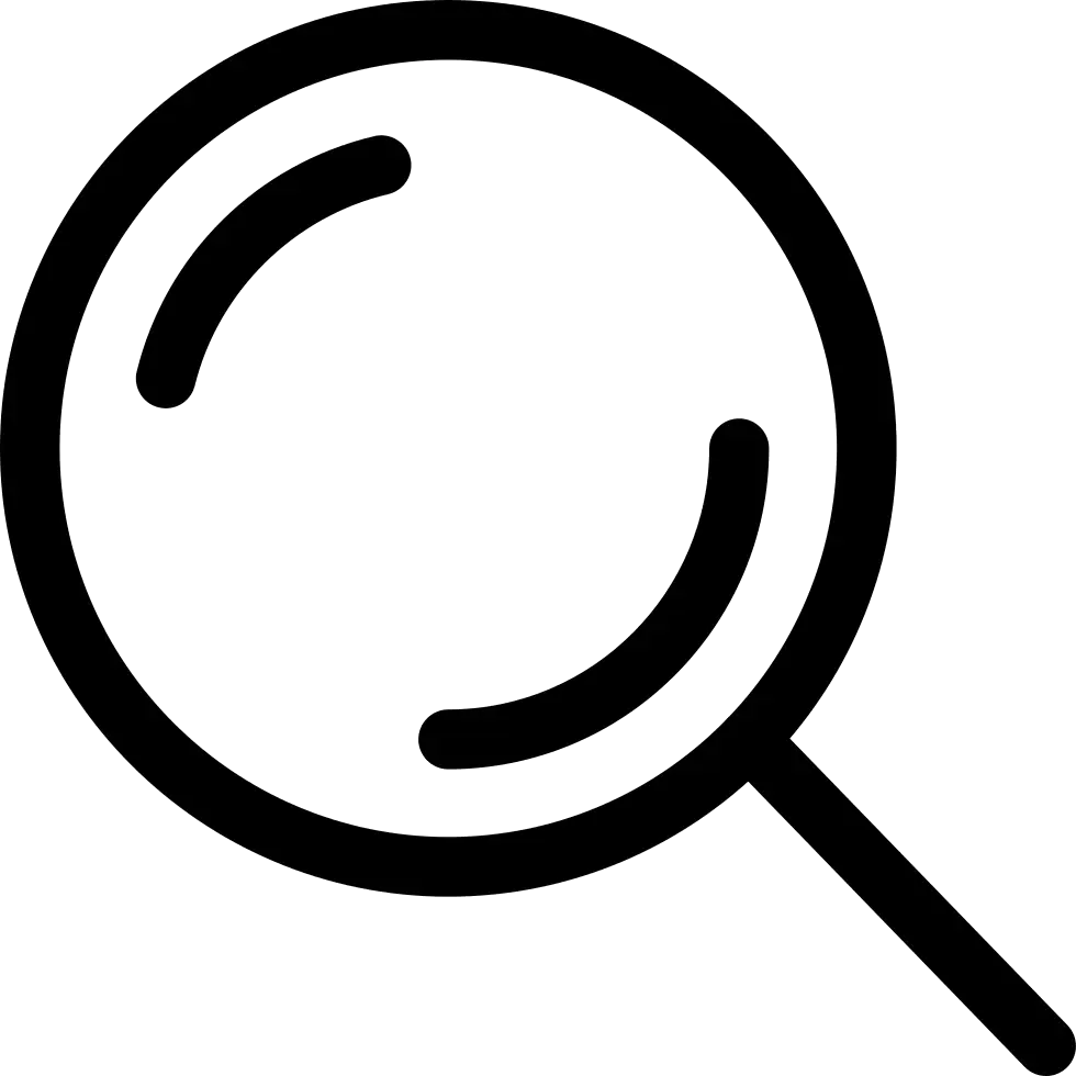 Black Magnifying Glass Icon for Search