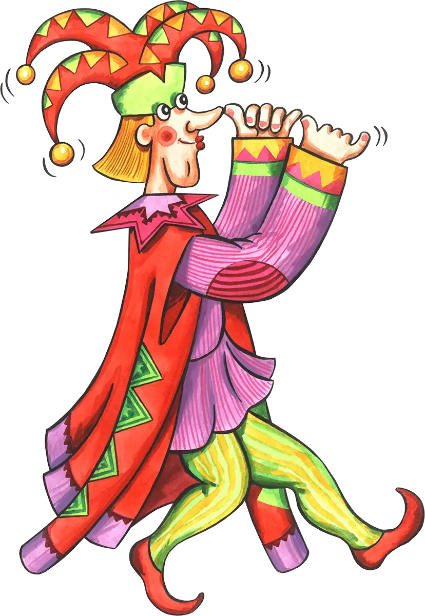 Jester Character in Vibrant Costume