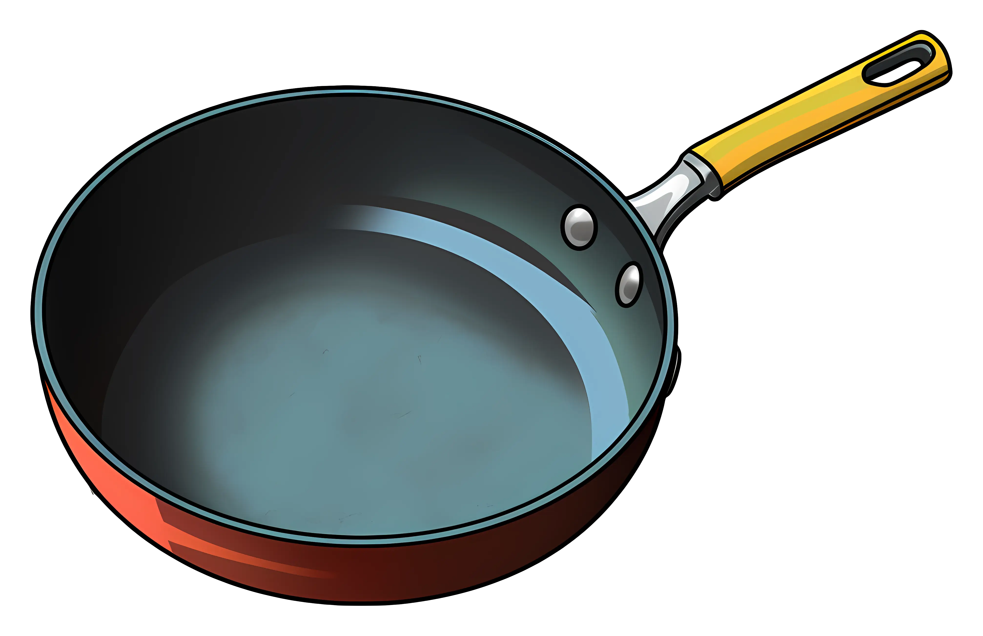 Yellow-Handled Frying Pan Illustration