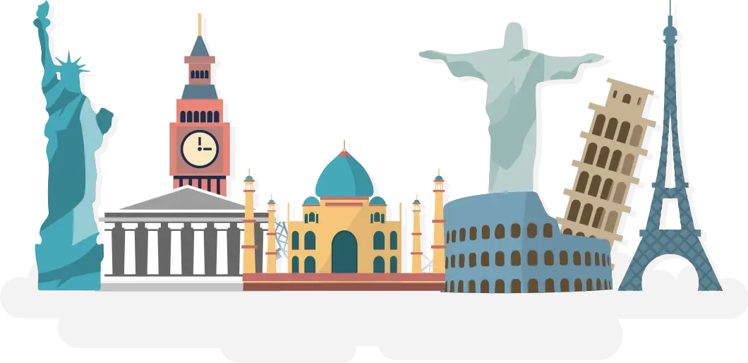 Famous Landmarks Illustration