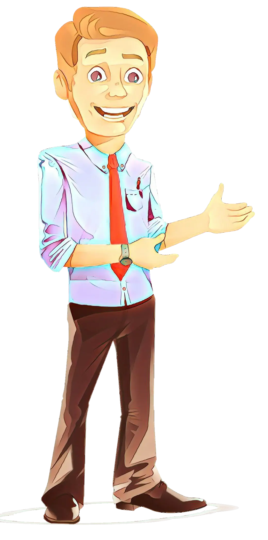 Cartoon Businessman in Professional Attire