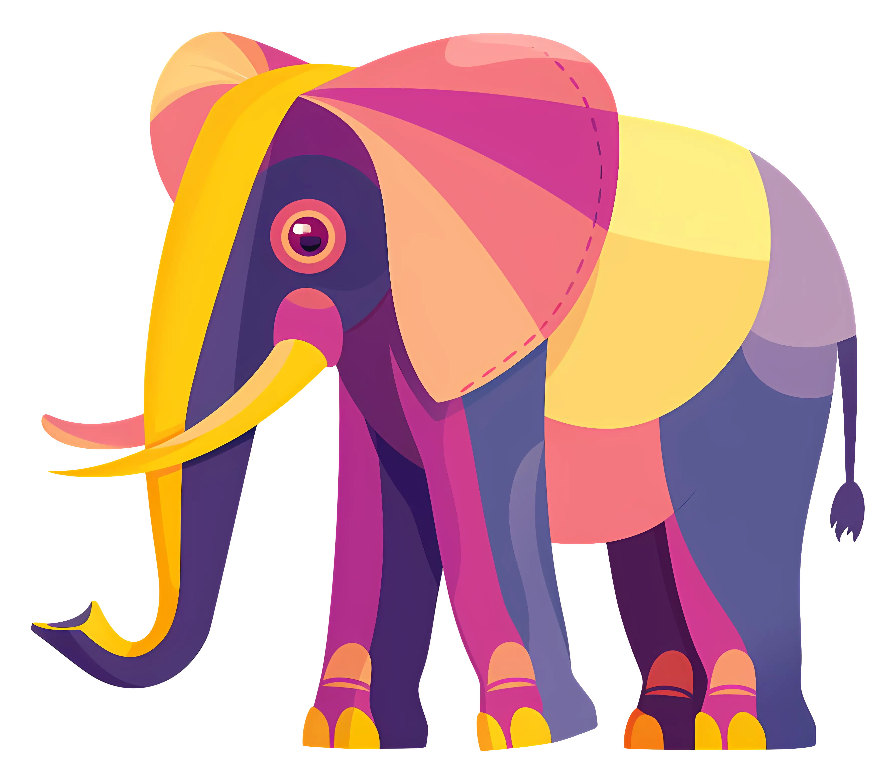 Brightly Colored Elephant Illustration