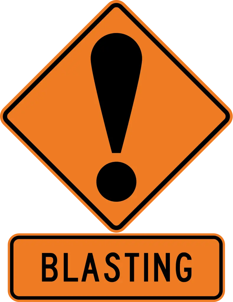 Blasting Warning Sign for Construction Safety