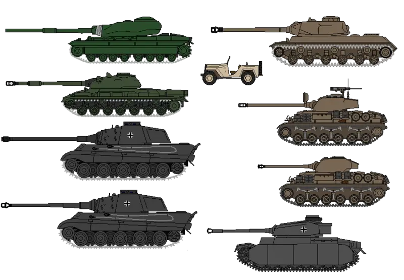 Illustrated Military Tanks in Various Styles