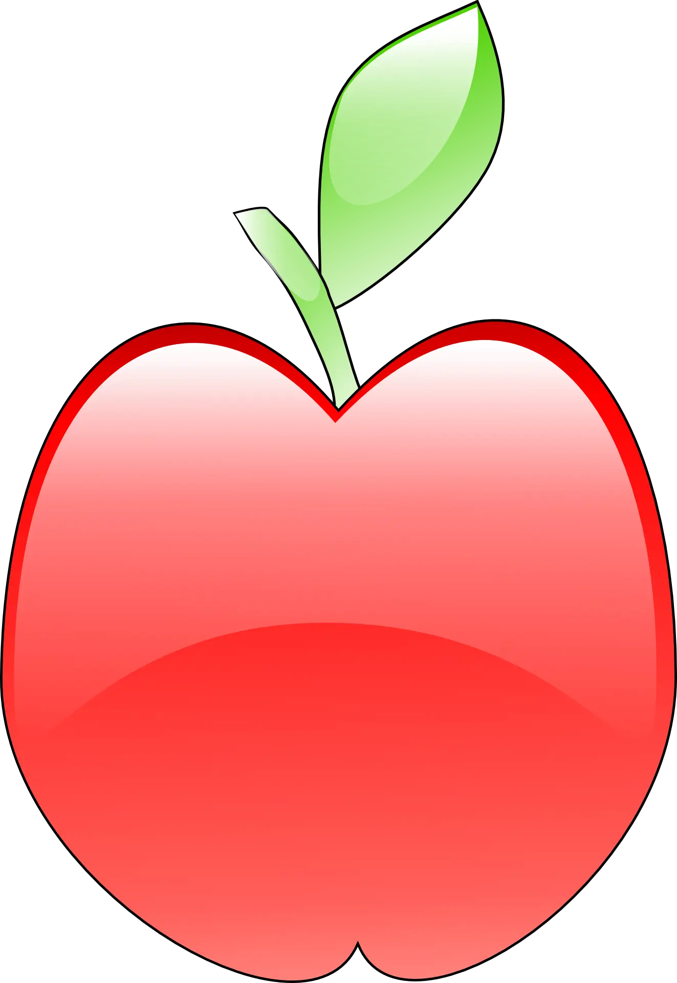 Shiny Red Apple Illustration