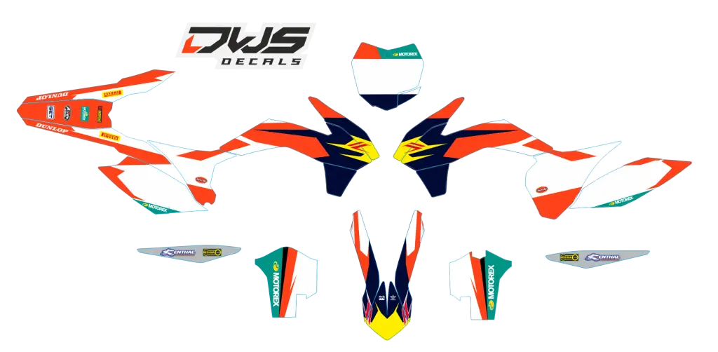 Colorful Motorcycle Decals Set