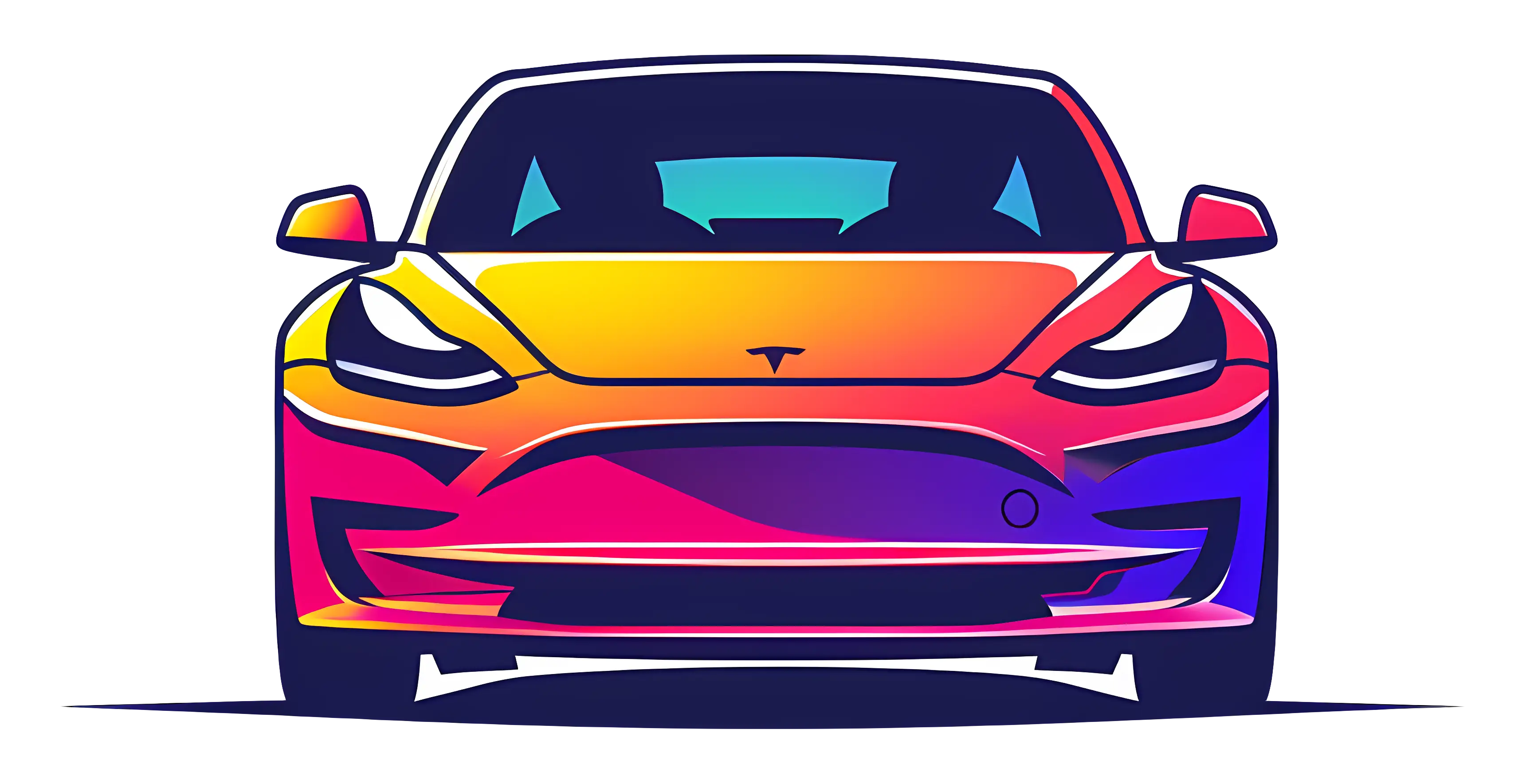 Modern Sports Car in Gradient Colors