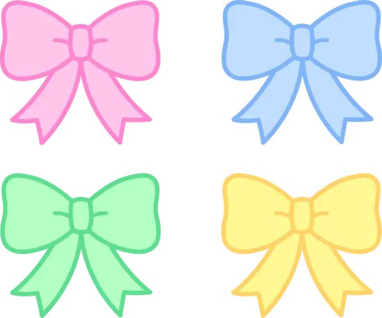 Set of Colorful Bows