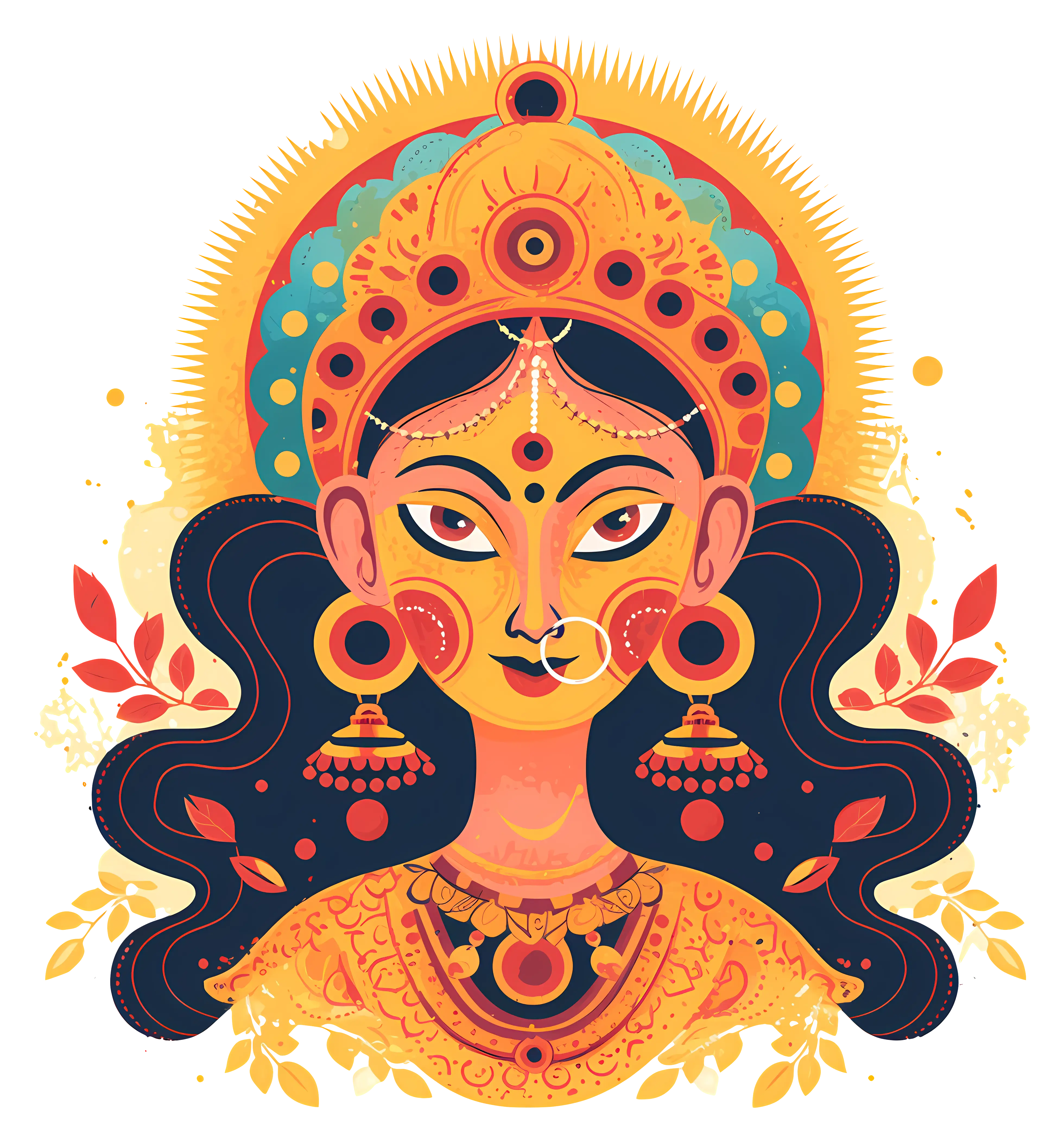 Durga Goddess Illustration for Festival
