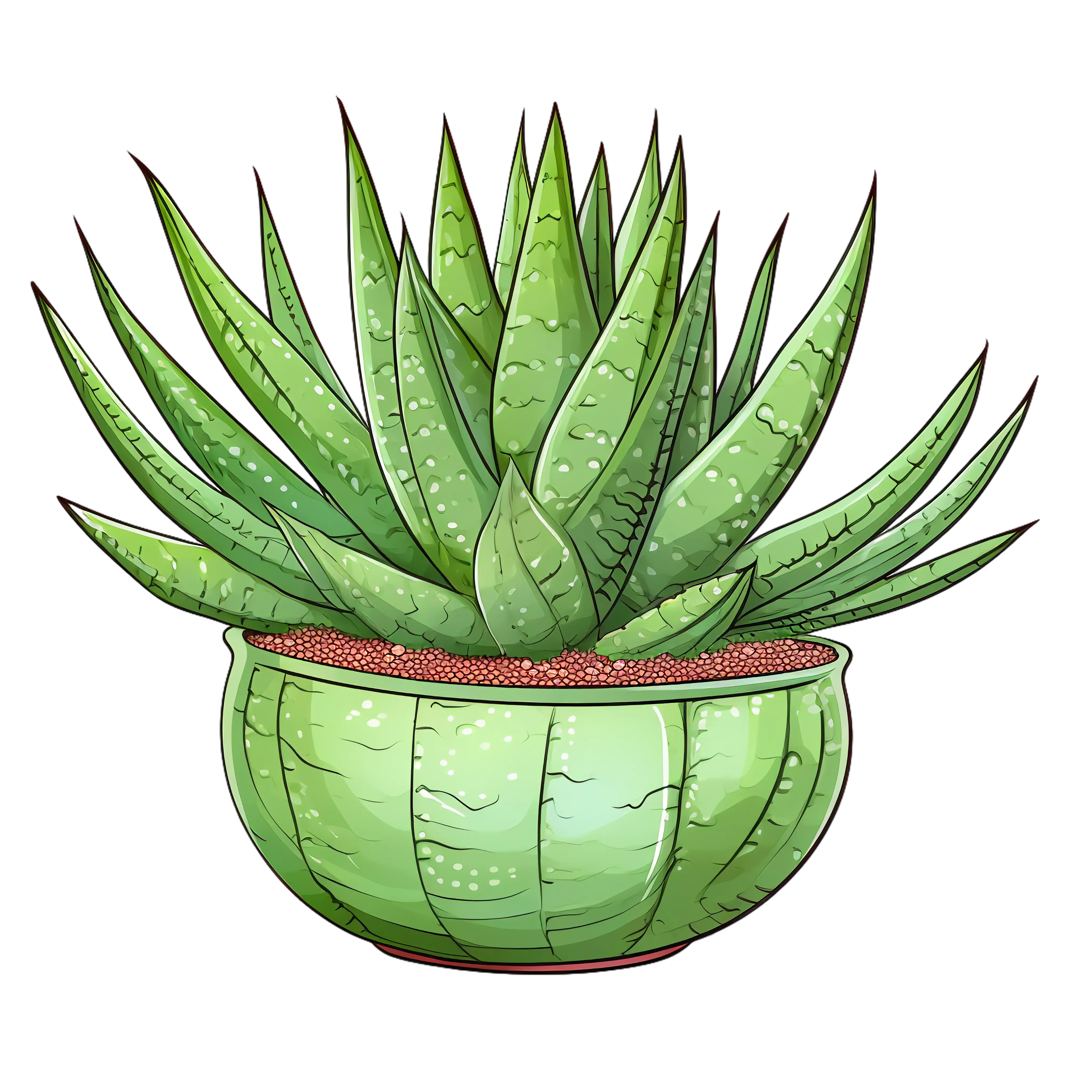 Illustration of Aloe Vera in a Pot