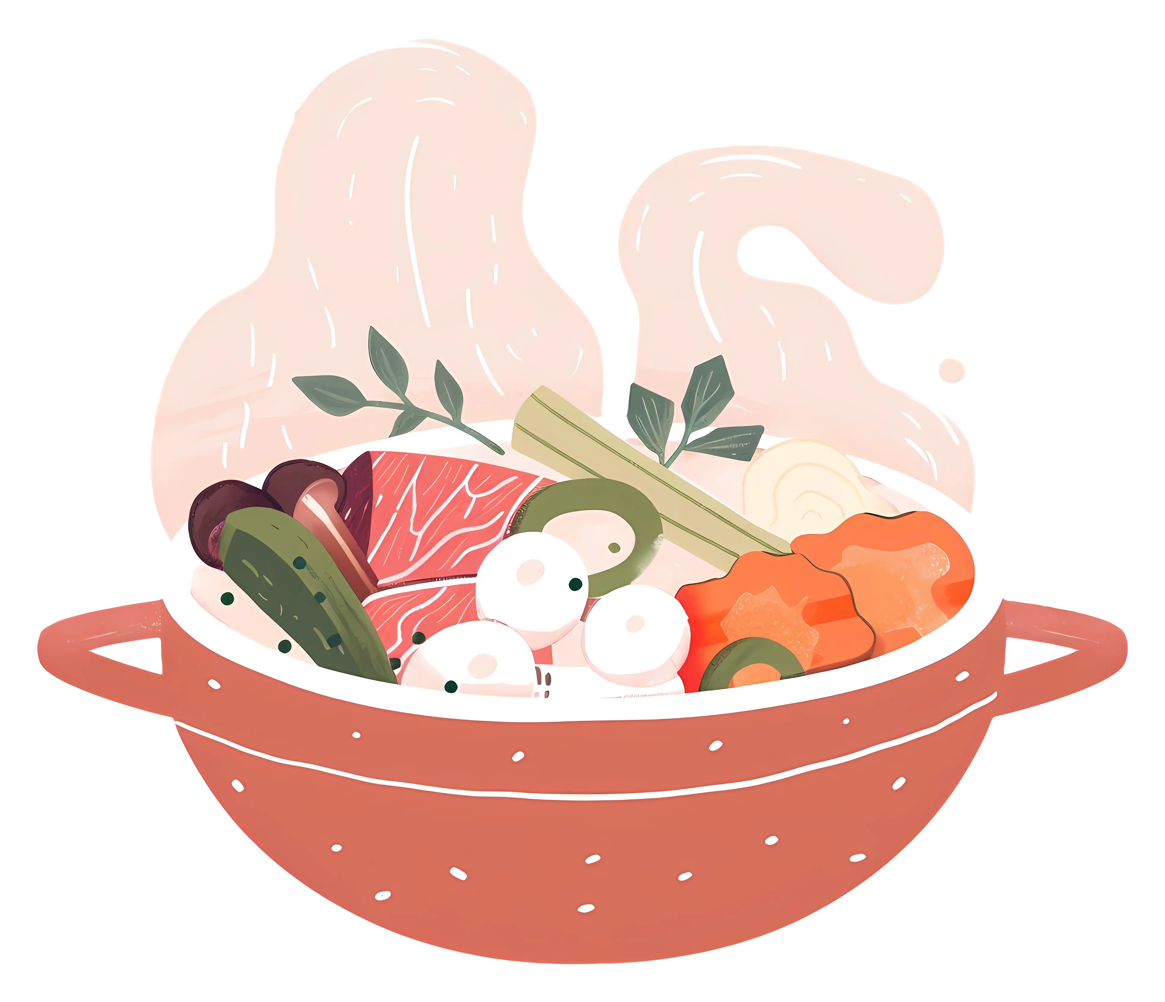 Steaming Pot with Vegetables