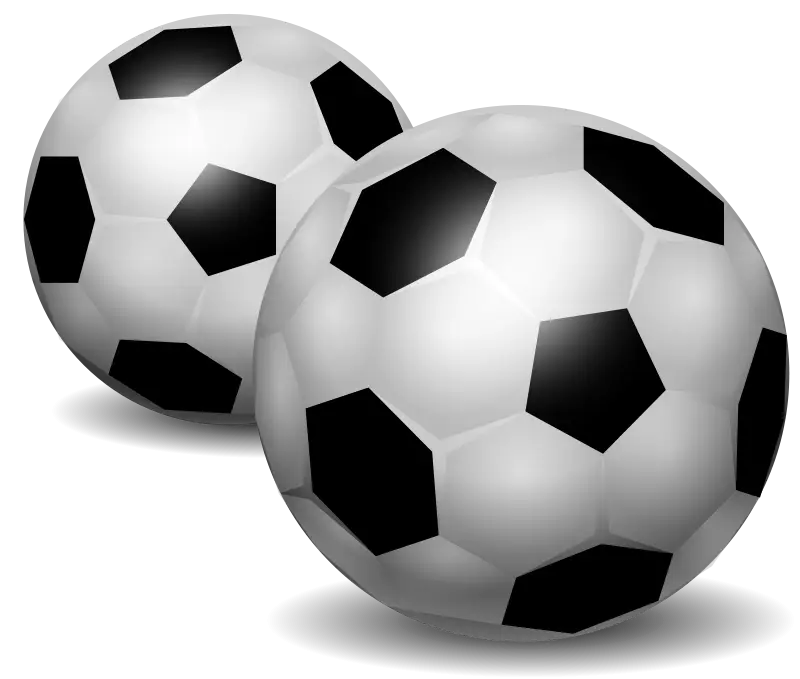 Two Black and White Soccer Balls