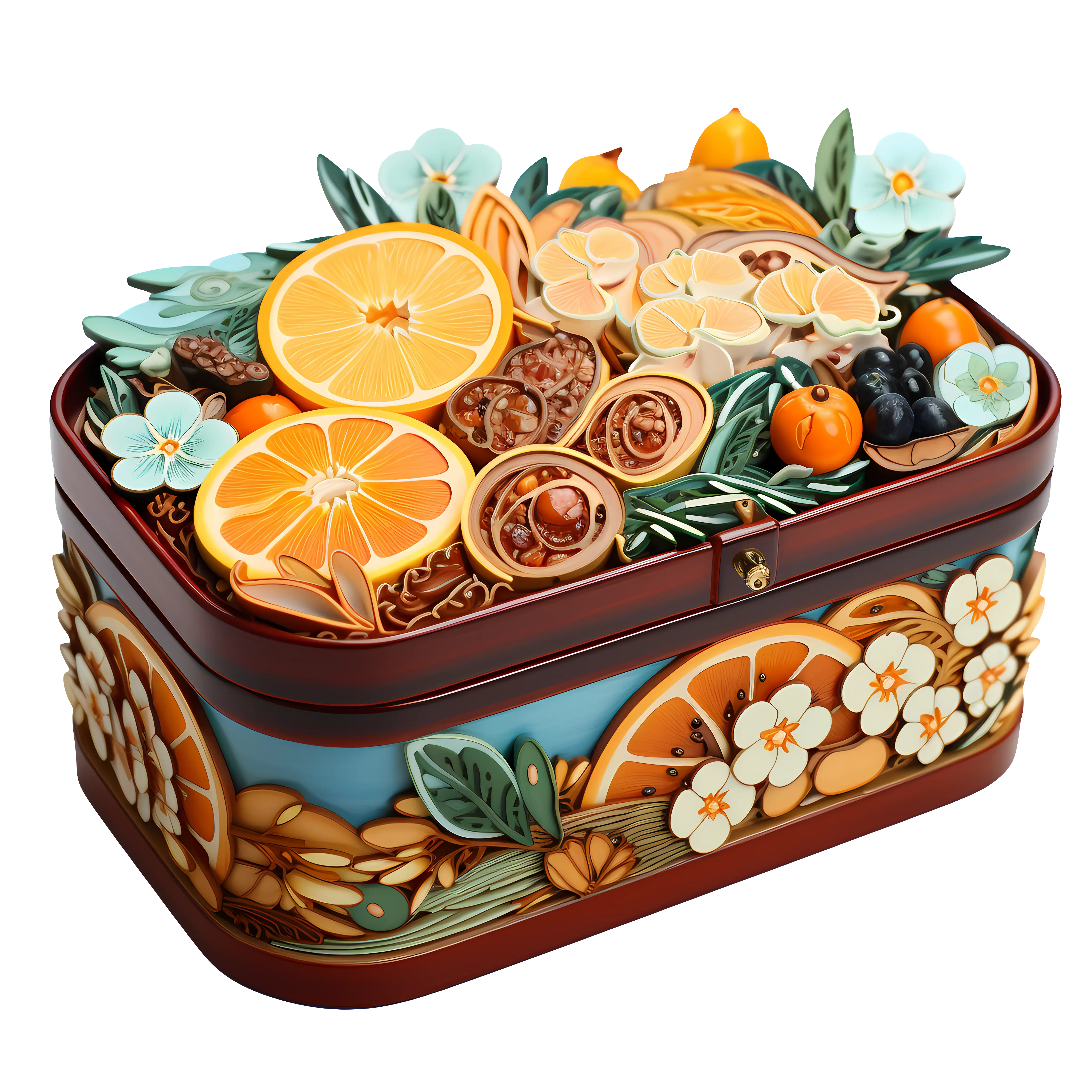 Artistic Decorative Fruit-Themed Box