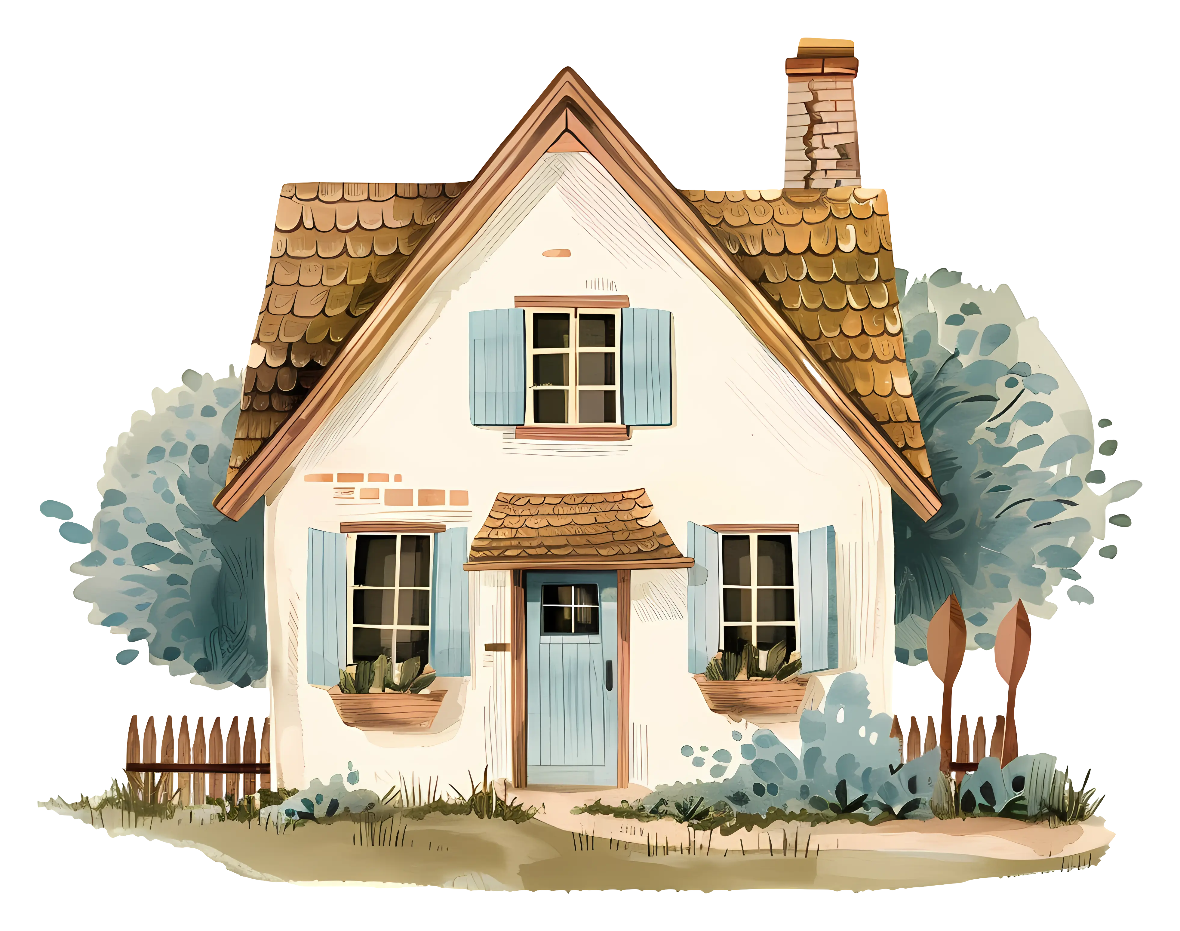 Charming Cottage House Illustration