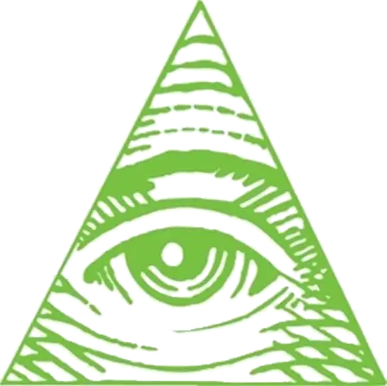 Green Eye in Pyramid Symbol