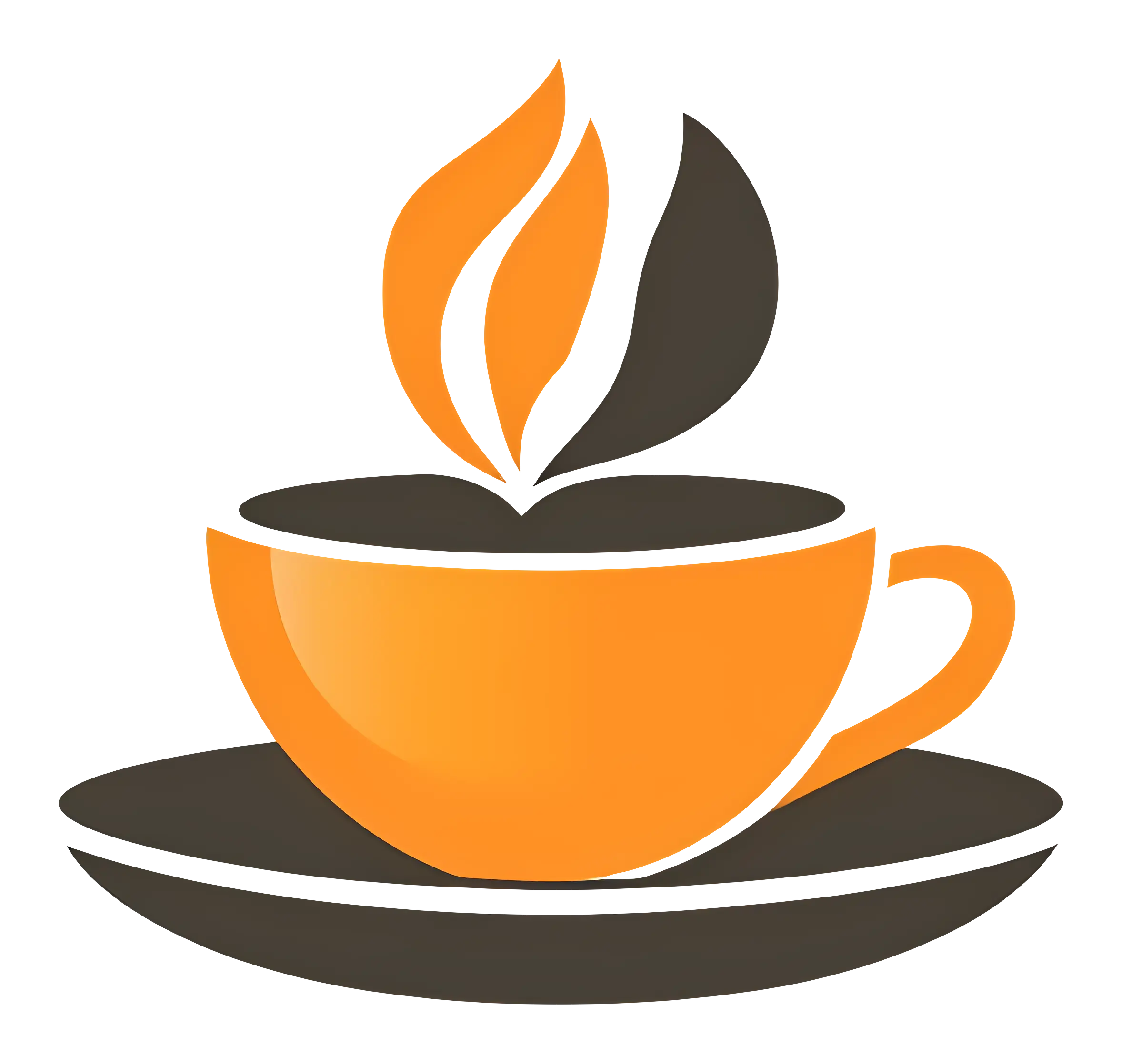 Stylized Orange Coffee Cup Icon
