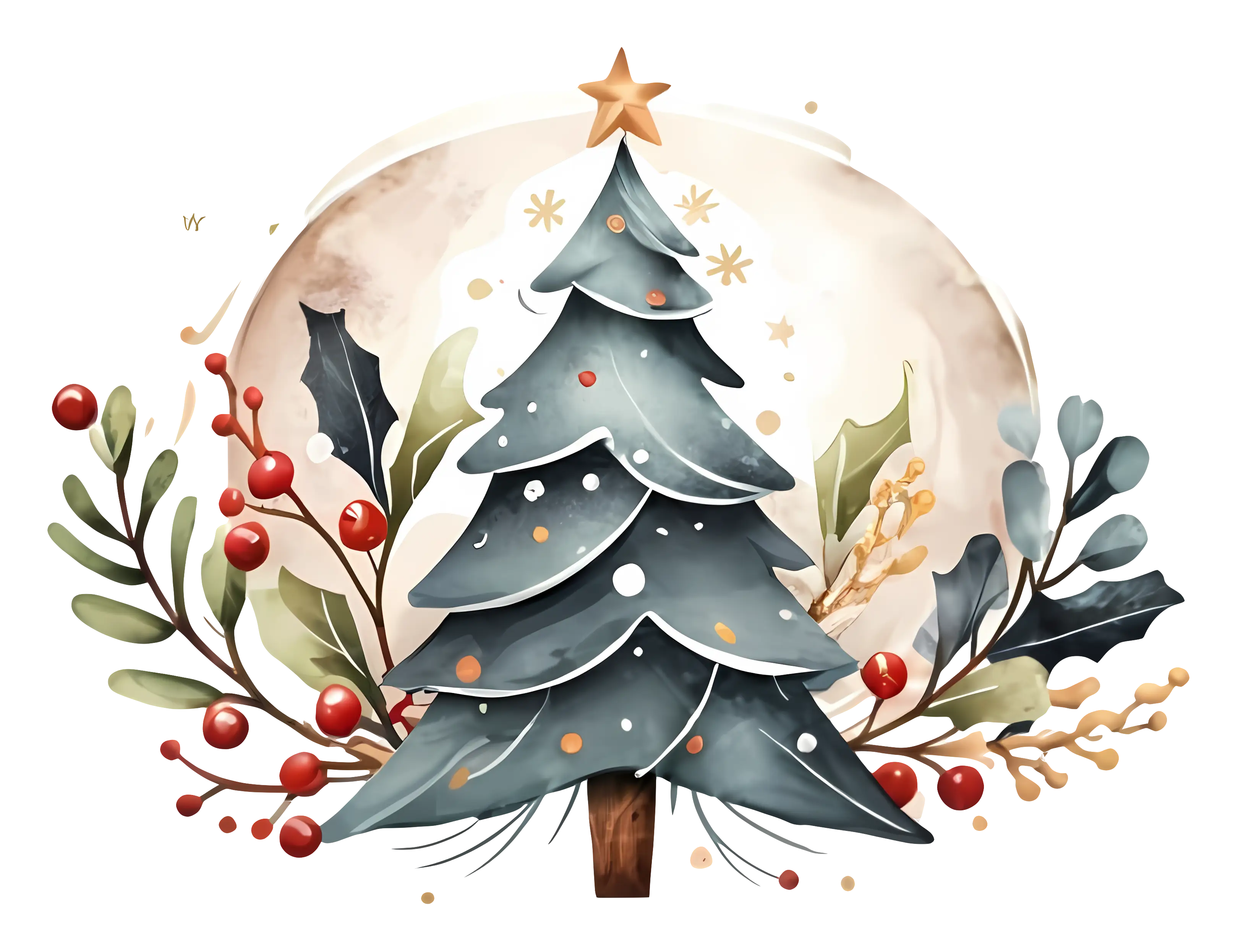 Decorated Christmas Tree with Ornaments