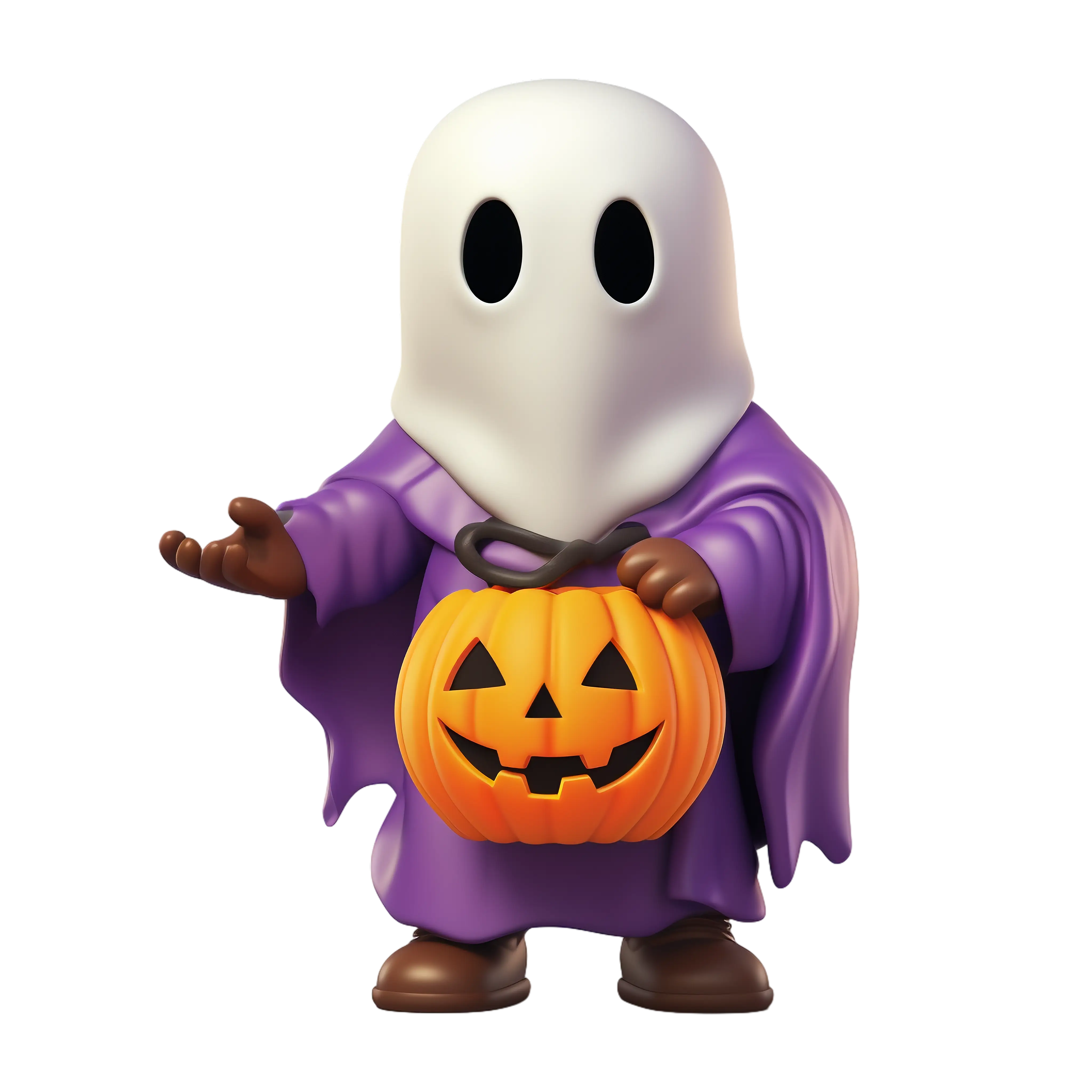 Ghost Carrying Pumpkin for Halloween Fun