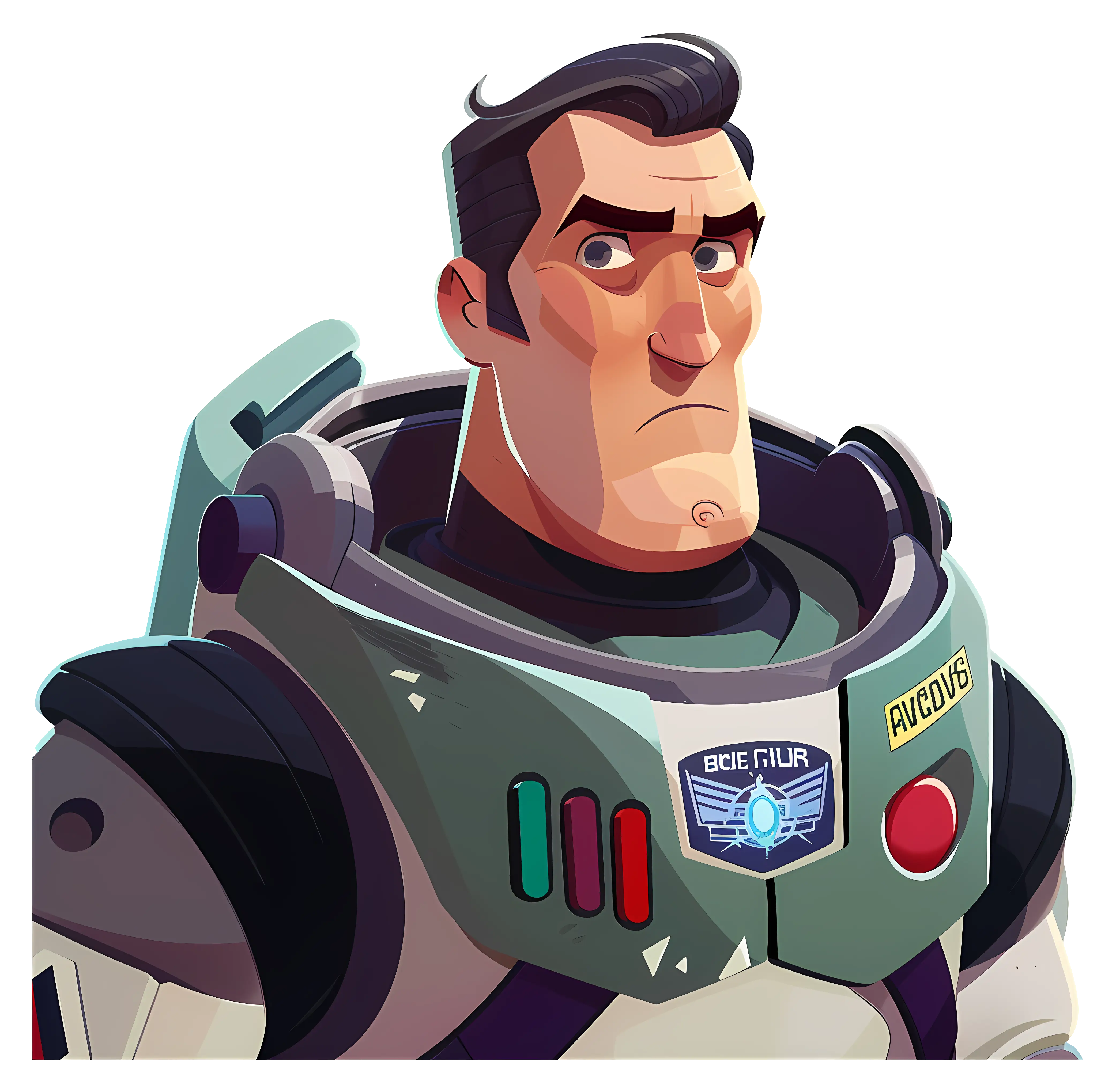 Cartoon Space Character in Futuristic Suit