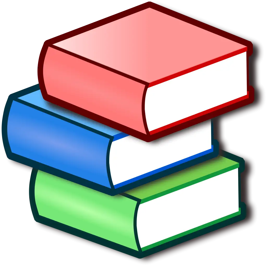 Stack of Three Colorful Books