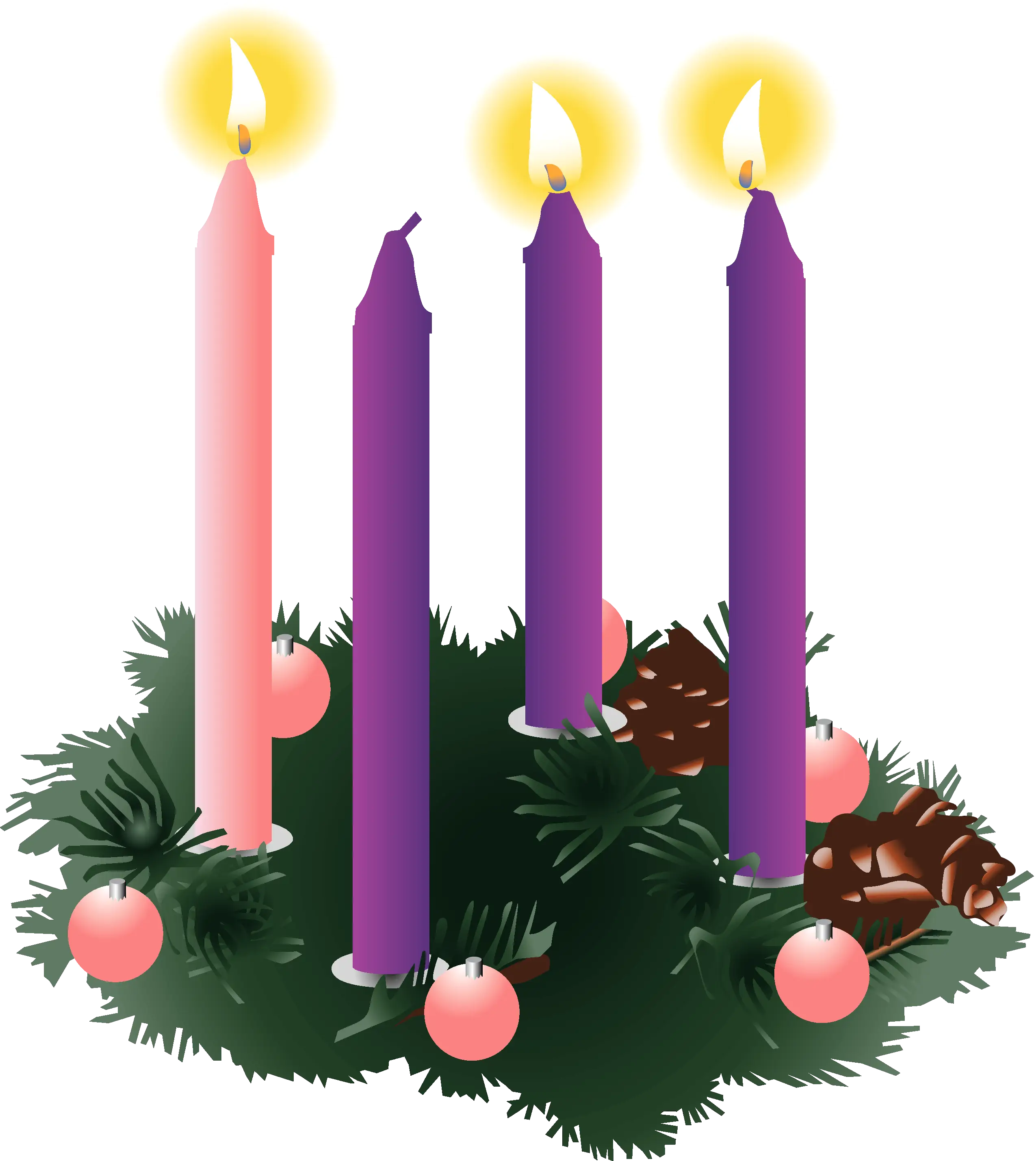 Advent Candle Wreath with Purple Candles