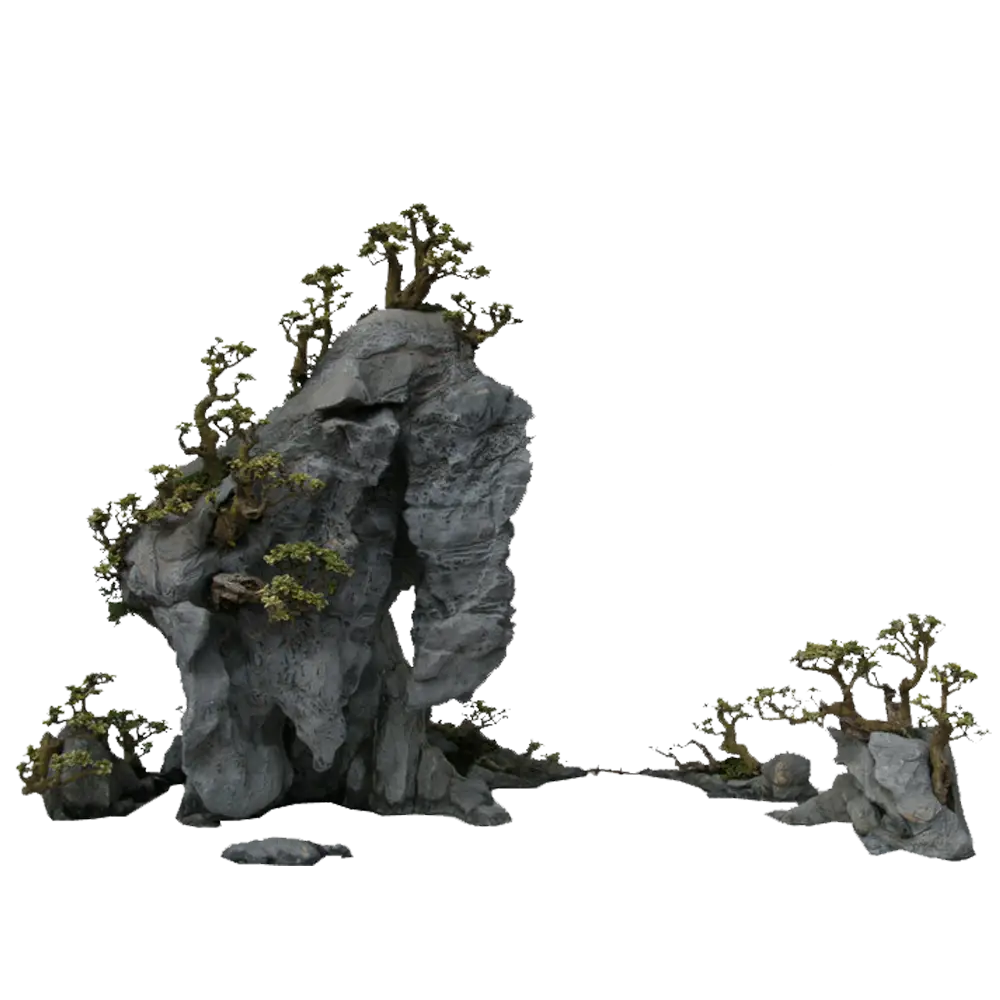 Rock Formation with Small Trees