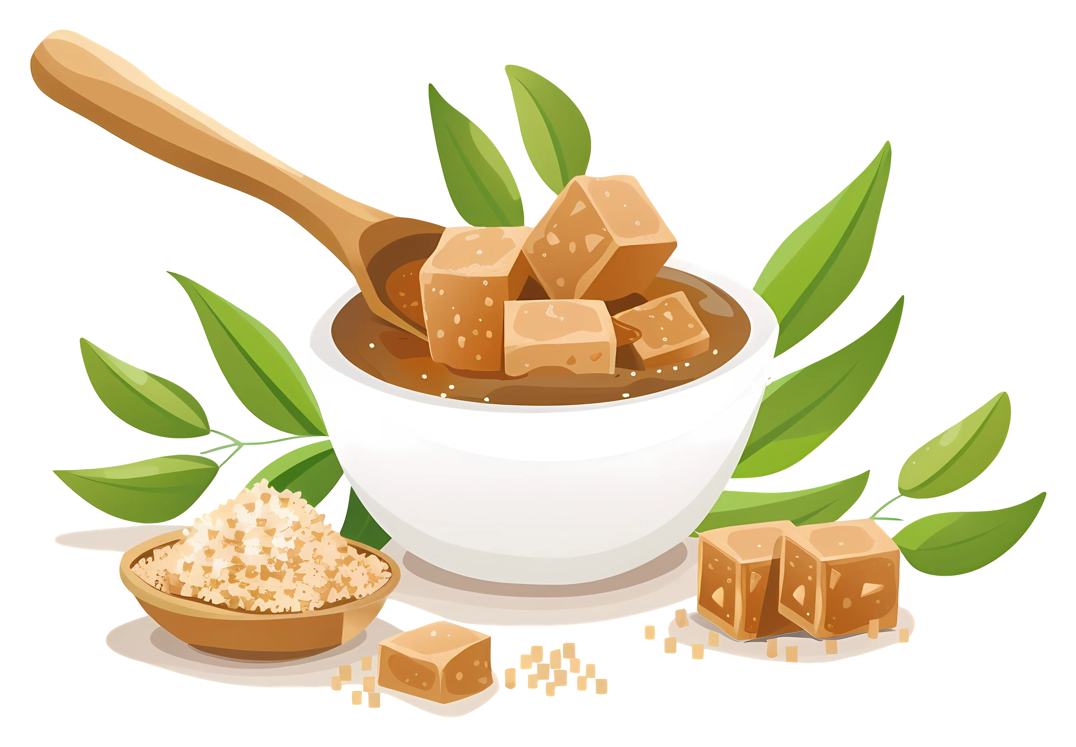 Brown Sugar Cubes with Leaves