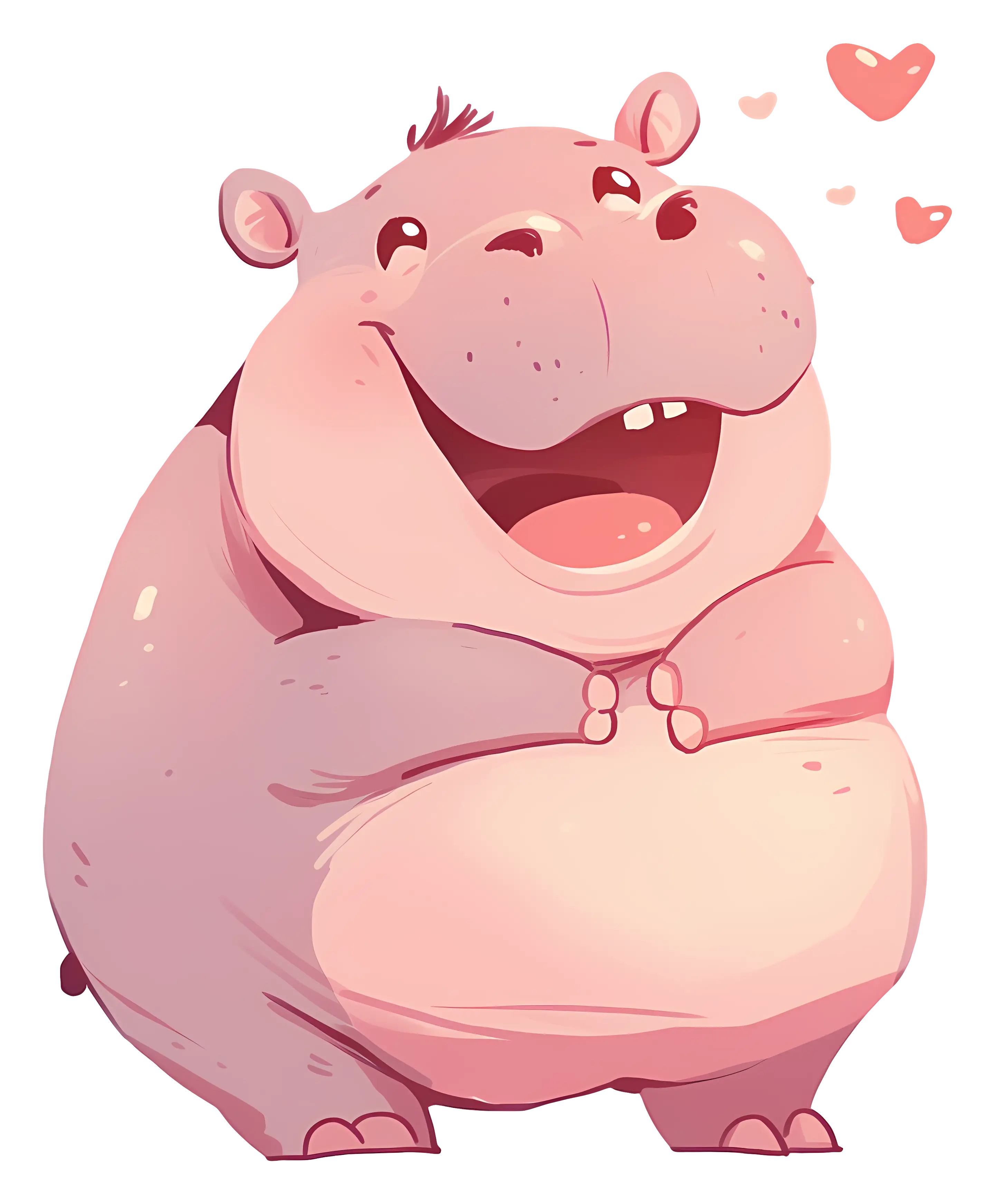 Happy Cartoon Hippo