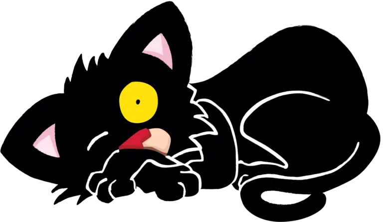 Cute Black Cat Cartoon