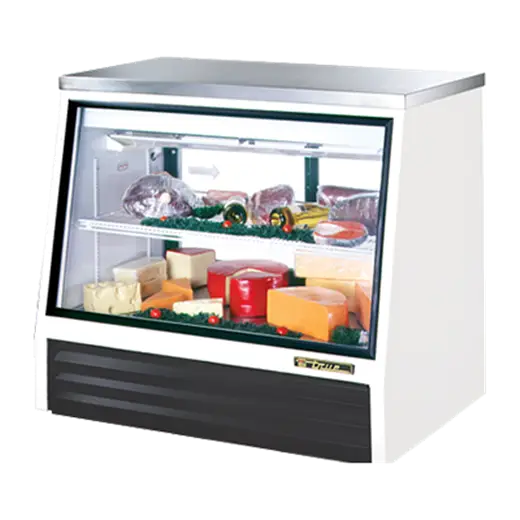 Refrigerated Display Case with Food