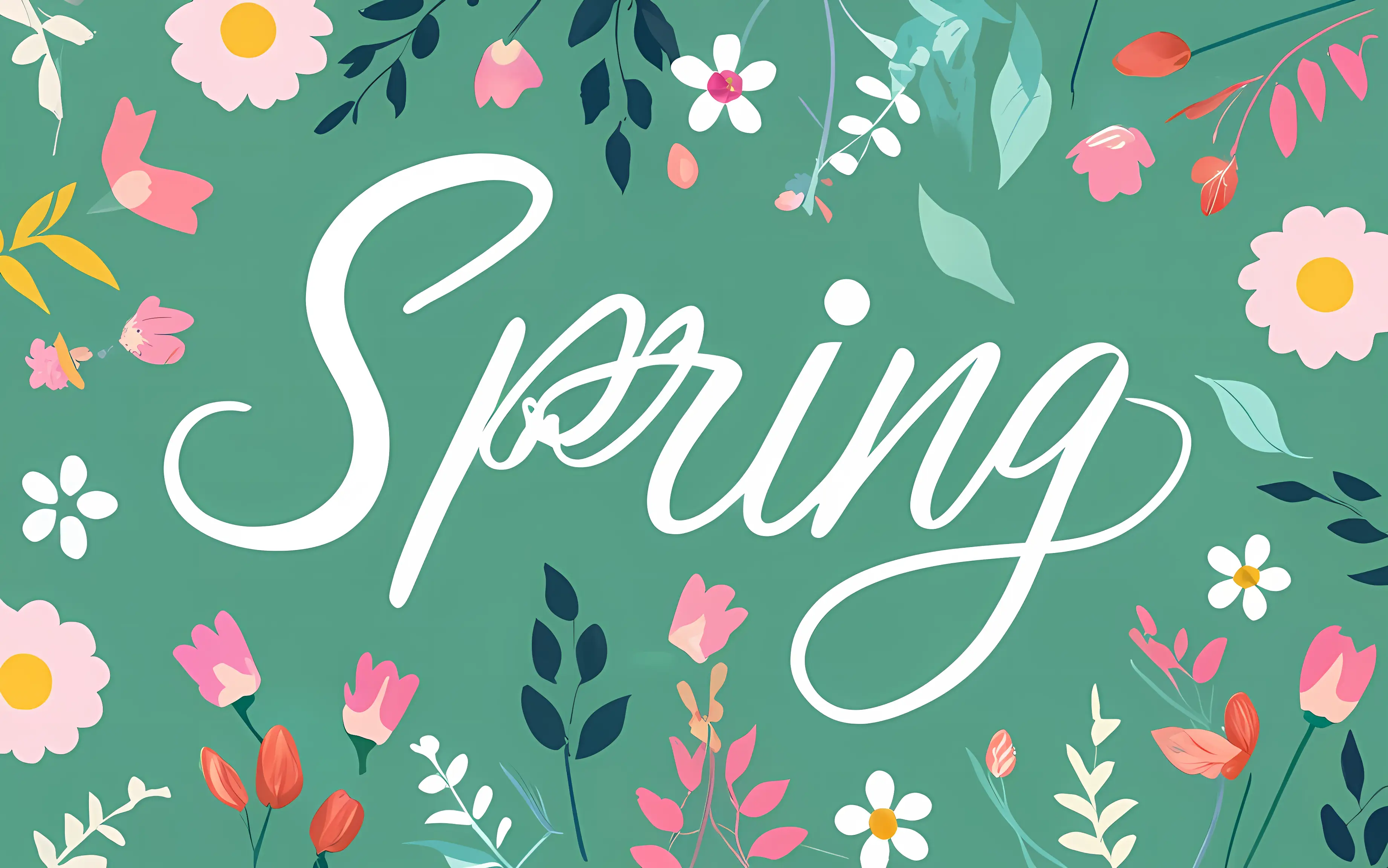 Spring Celebration with Vibrant Floral Illustration