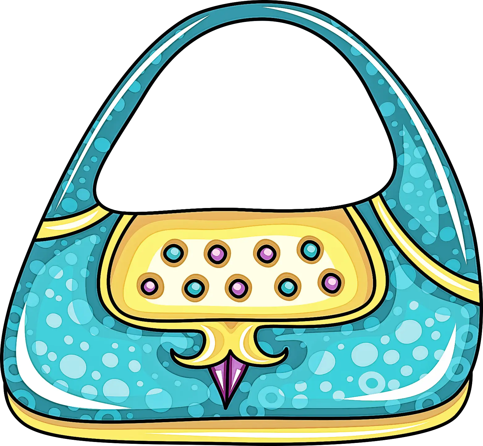 Decorative Blue and Gold Handbag Design