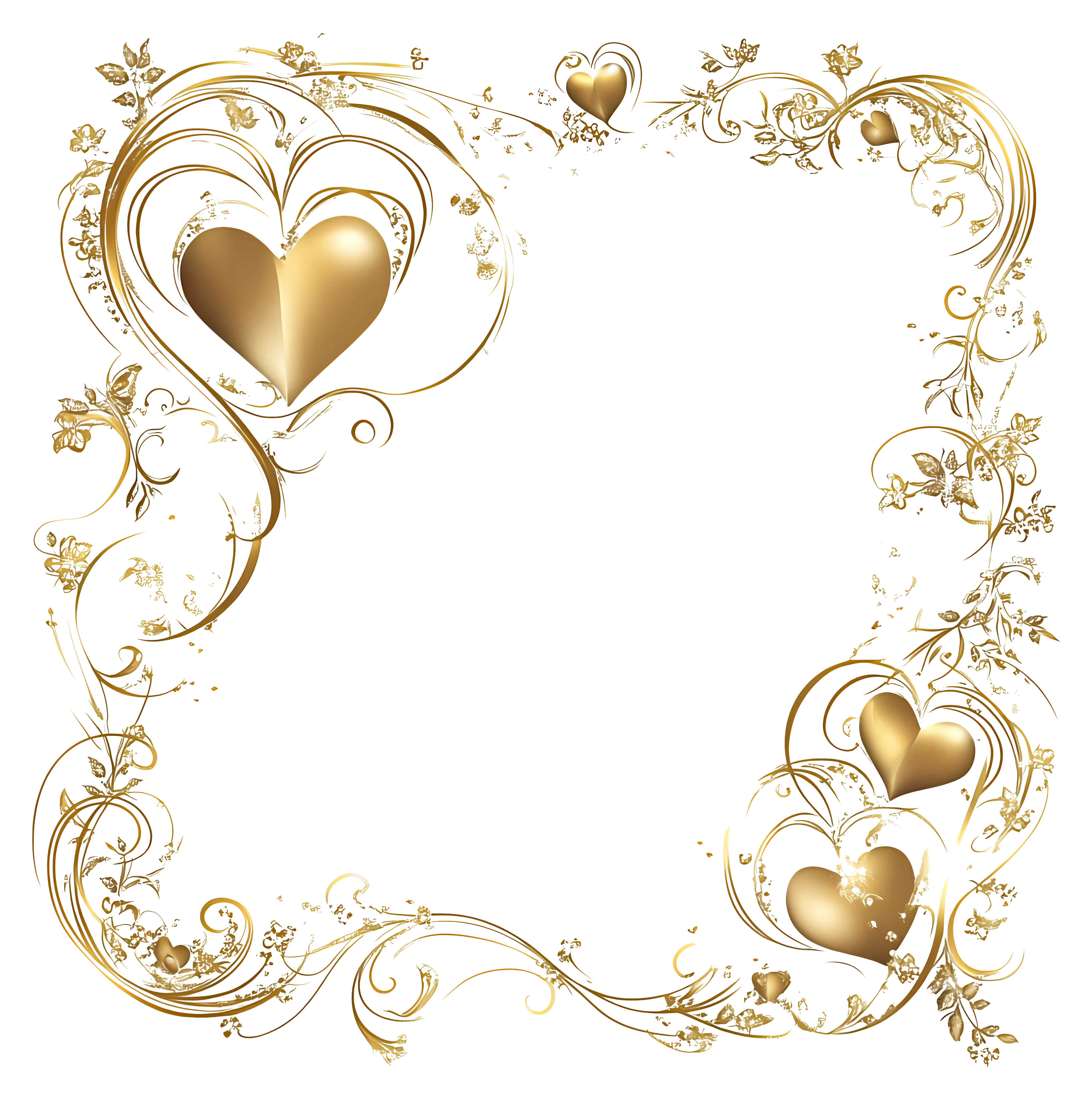 Gold Ornate Heart Frame Design