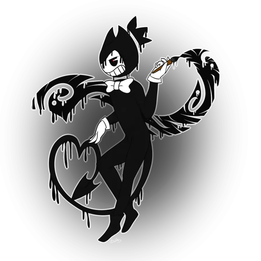 Black Ink Cartoon Character for Creative Art