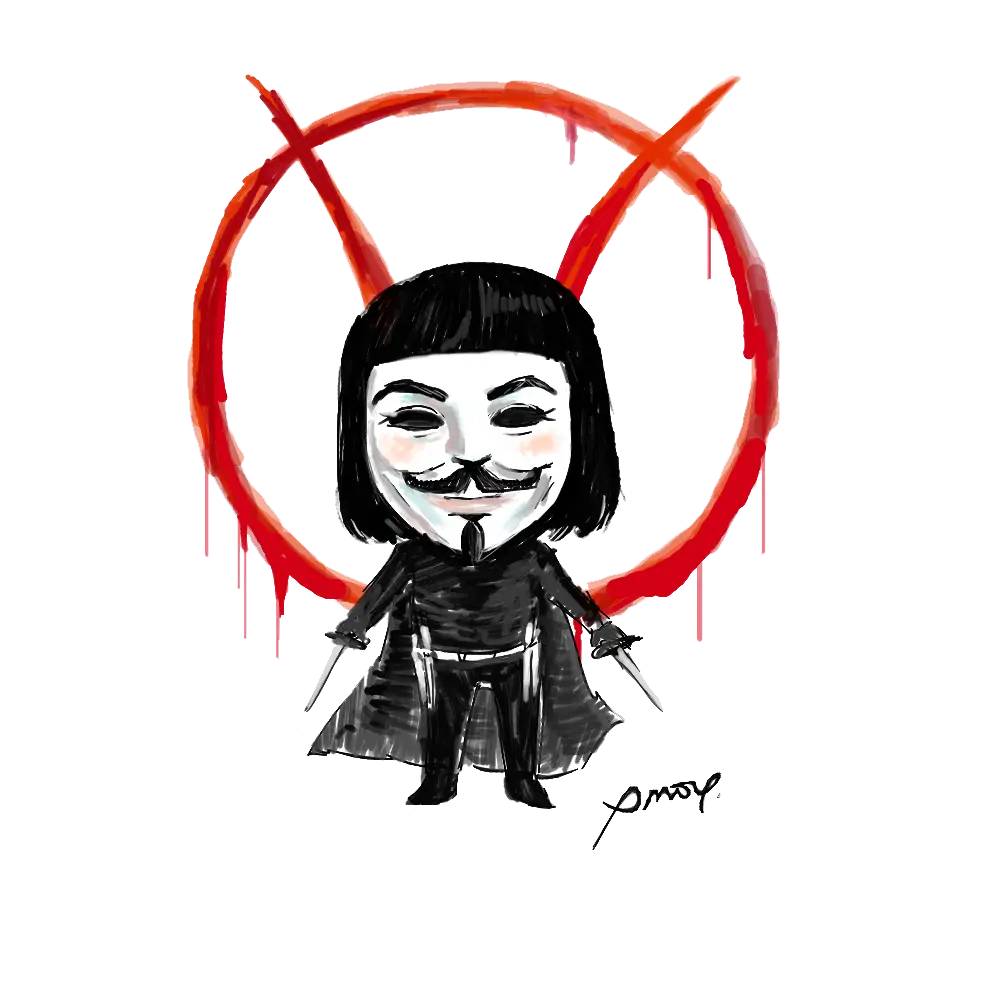 Masked Character with Red Symbol