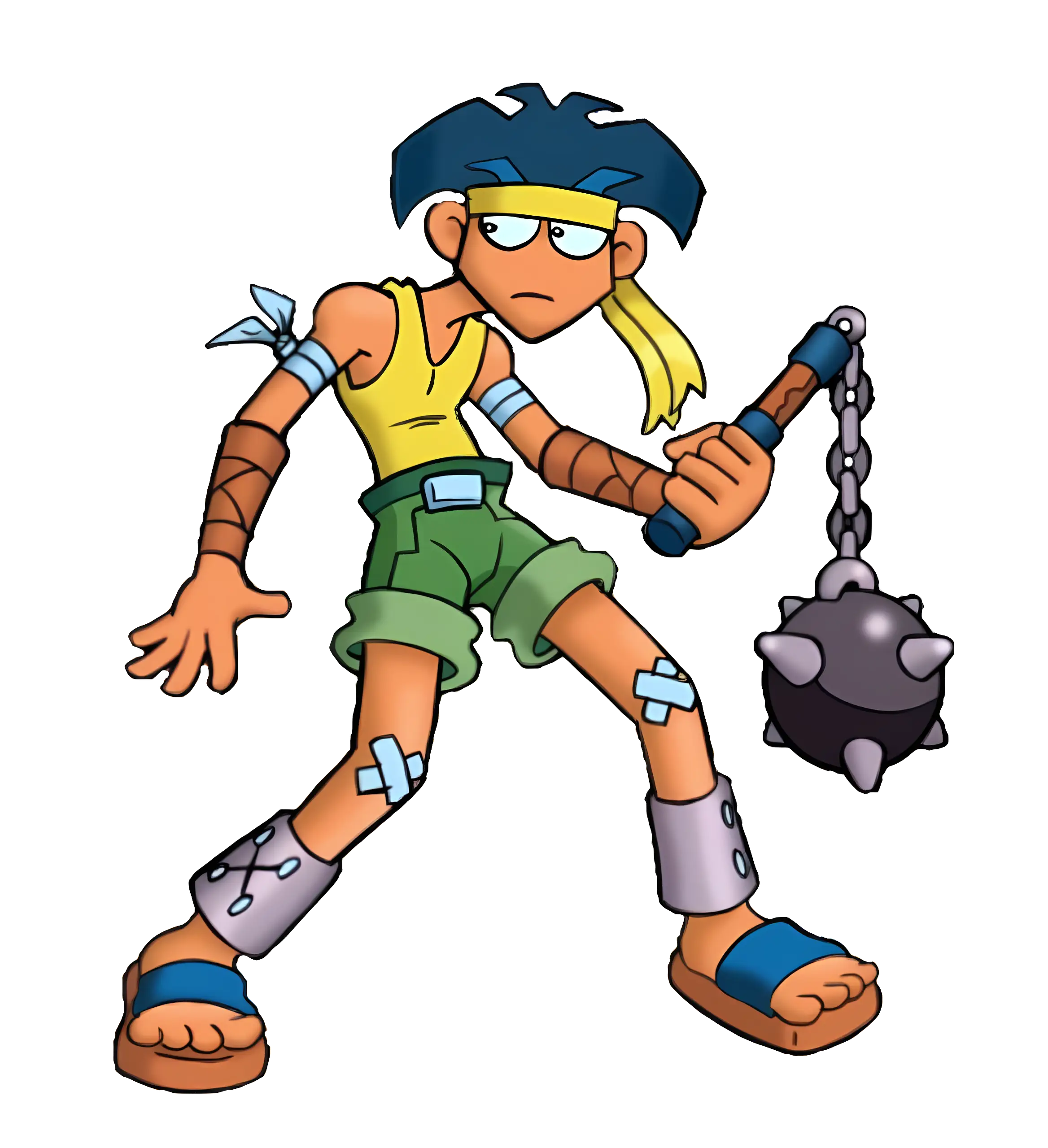 Cartoon Warrior with Weapon